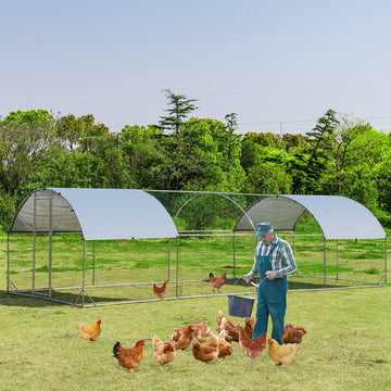 Costway Large Metal Chicken Coop with Cover 59042613 New