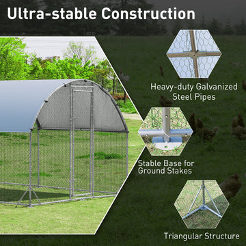 Costway Large Metal Chicken Coop with Cover 59042613 New