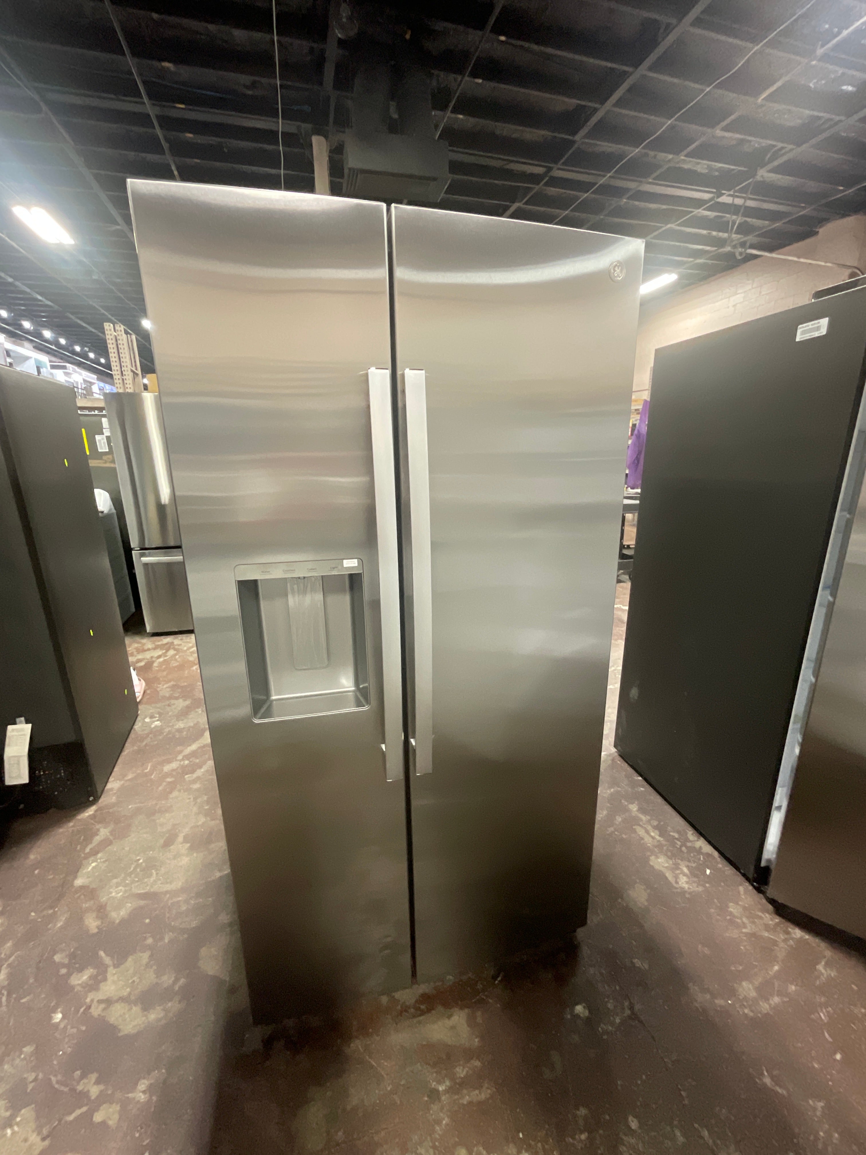 GE® 27.9 Cu. Ft. Side-By-Side Refrigerator with Extra Tall Dispenser and In-Door Icemaker