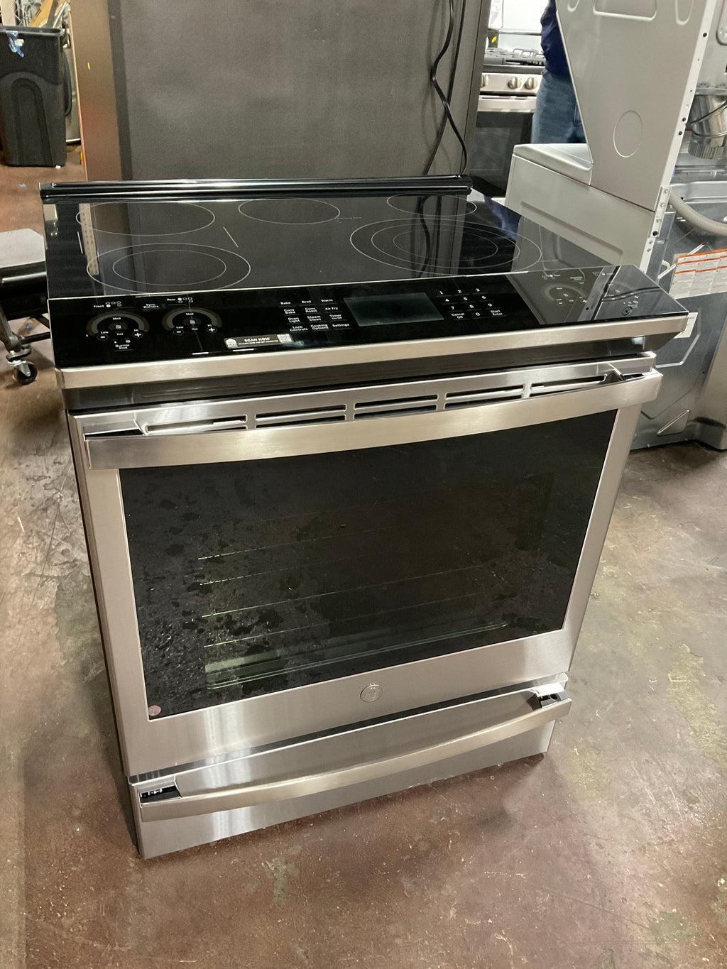 GE Profile™ 30" Smart Slide-In Electric Convection Fingerprint Resistant Range with No Preheat Air Fry