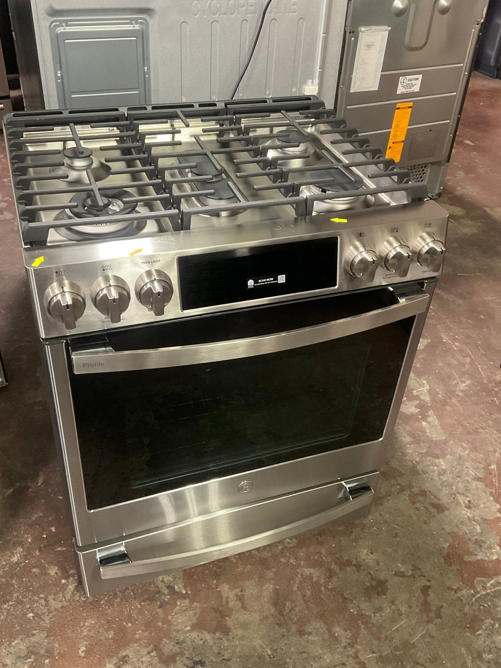 GE Profile™ 30" Smart Dual Fuel Slide-In Front-Control Fingerprint Resistant Range