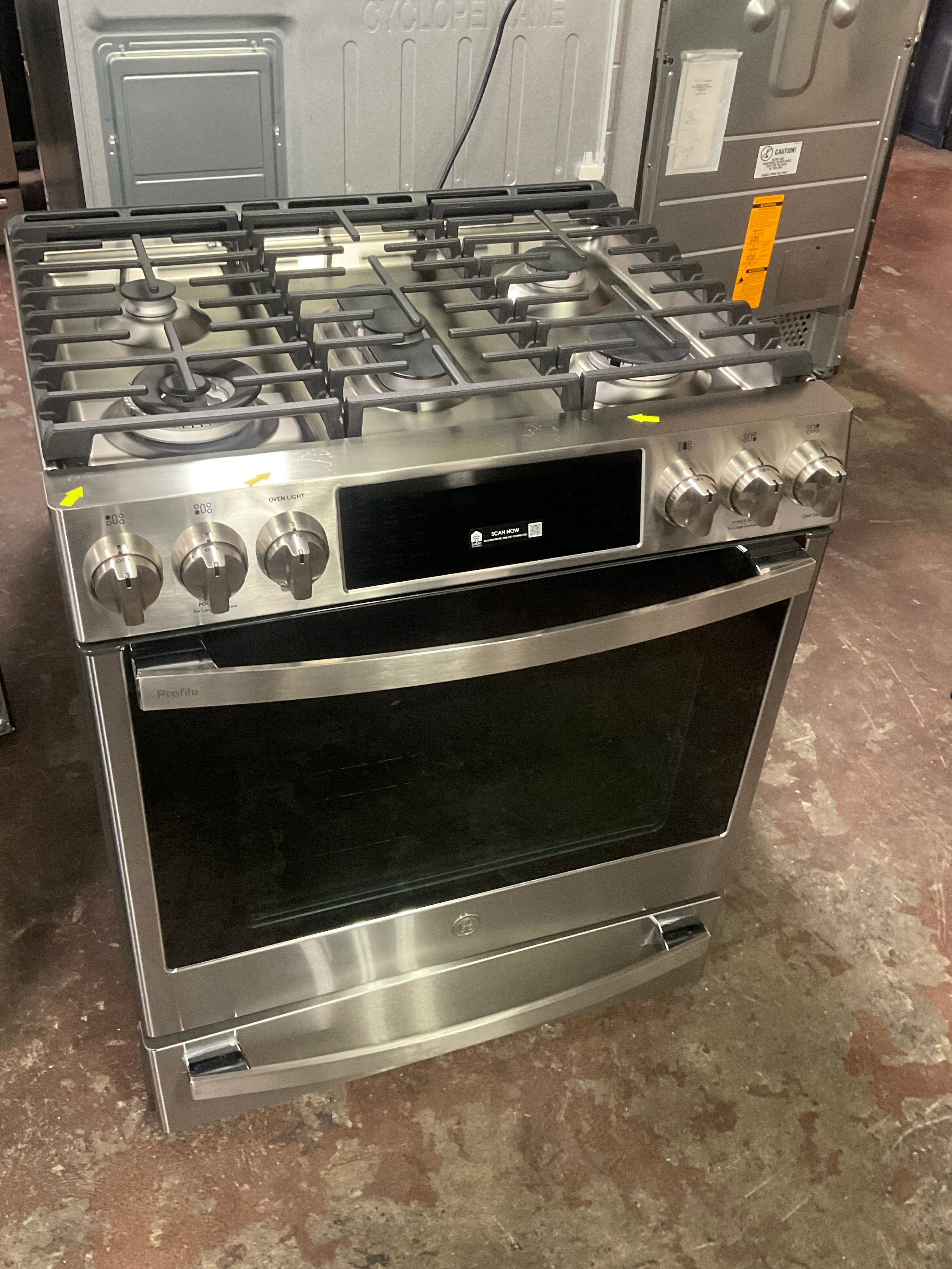 GE Profile™ 30" Smart Dual Fuel Slide-In Front-Control Fingerprint Resistant Range