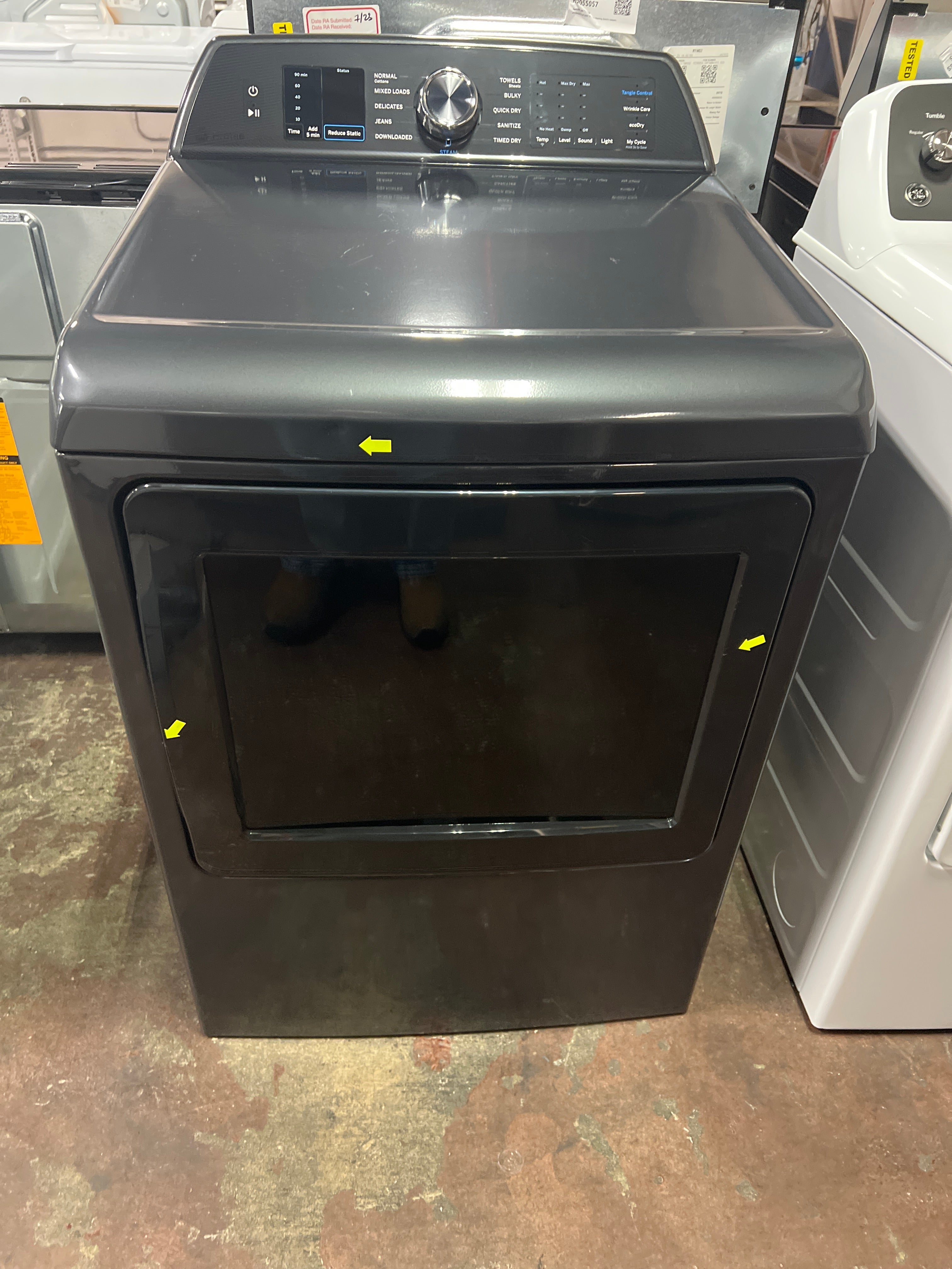 GE Profile™ ENERGY STAR® 7.4 cu. ft. Capacity Smart aluminized alloy drum Electric Dryer with Sanitize Cycle and Sensor Dry