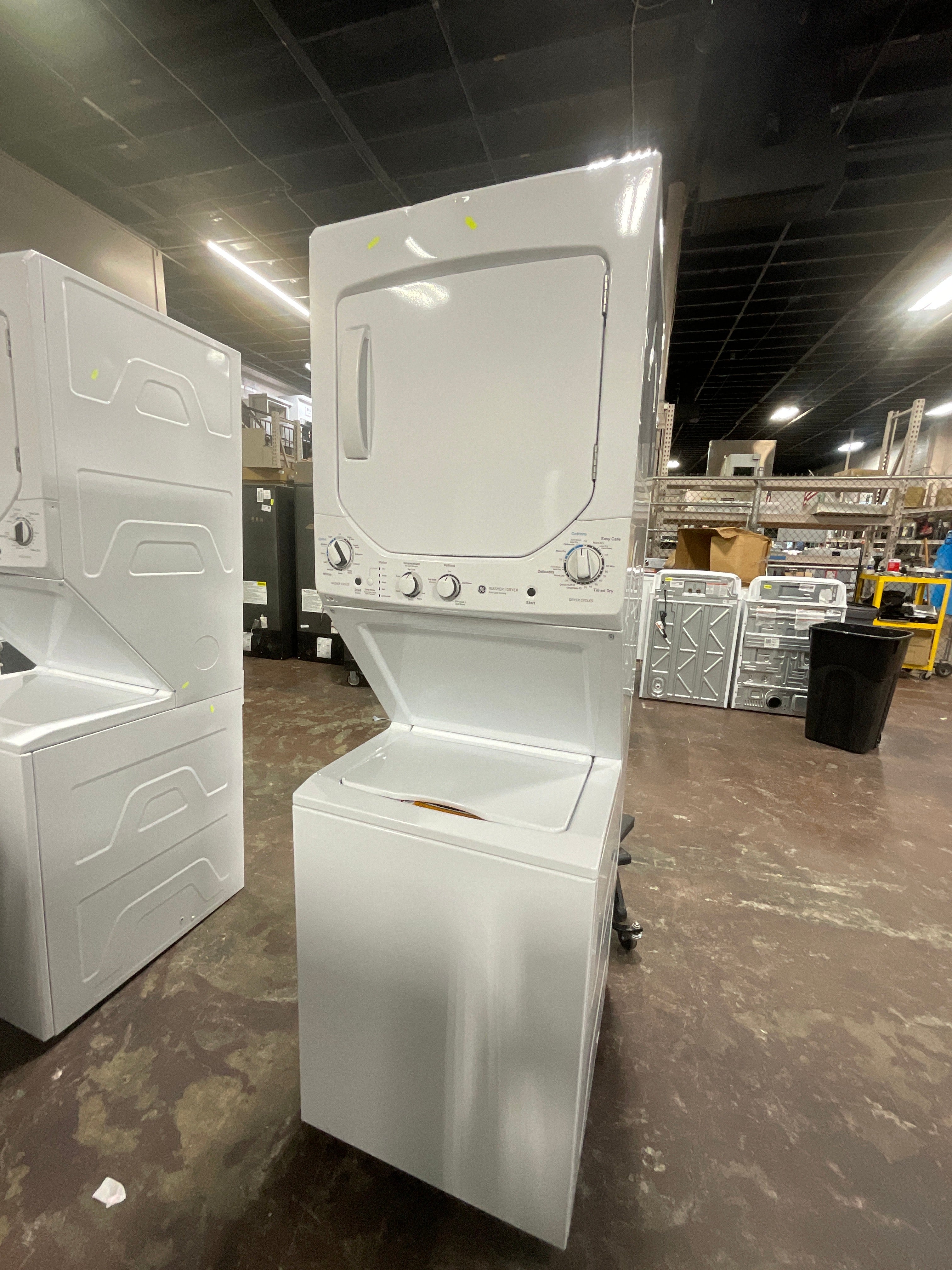 GE Unitized Spacemaker® 2.3 cu. ft. Capacity Washer with Stainless Steel Basket and 4.4 cu. ft. Capacity Electric Dryer