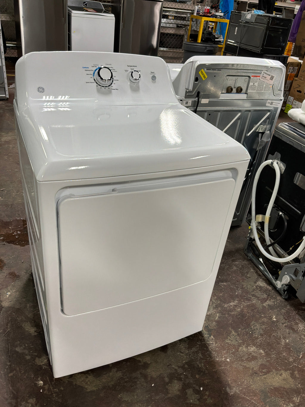 GE 6.2 cu. ft. Capacity Electric Dryer with Up To 120 ft. Venting and Shallow Depth