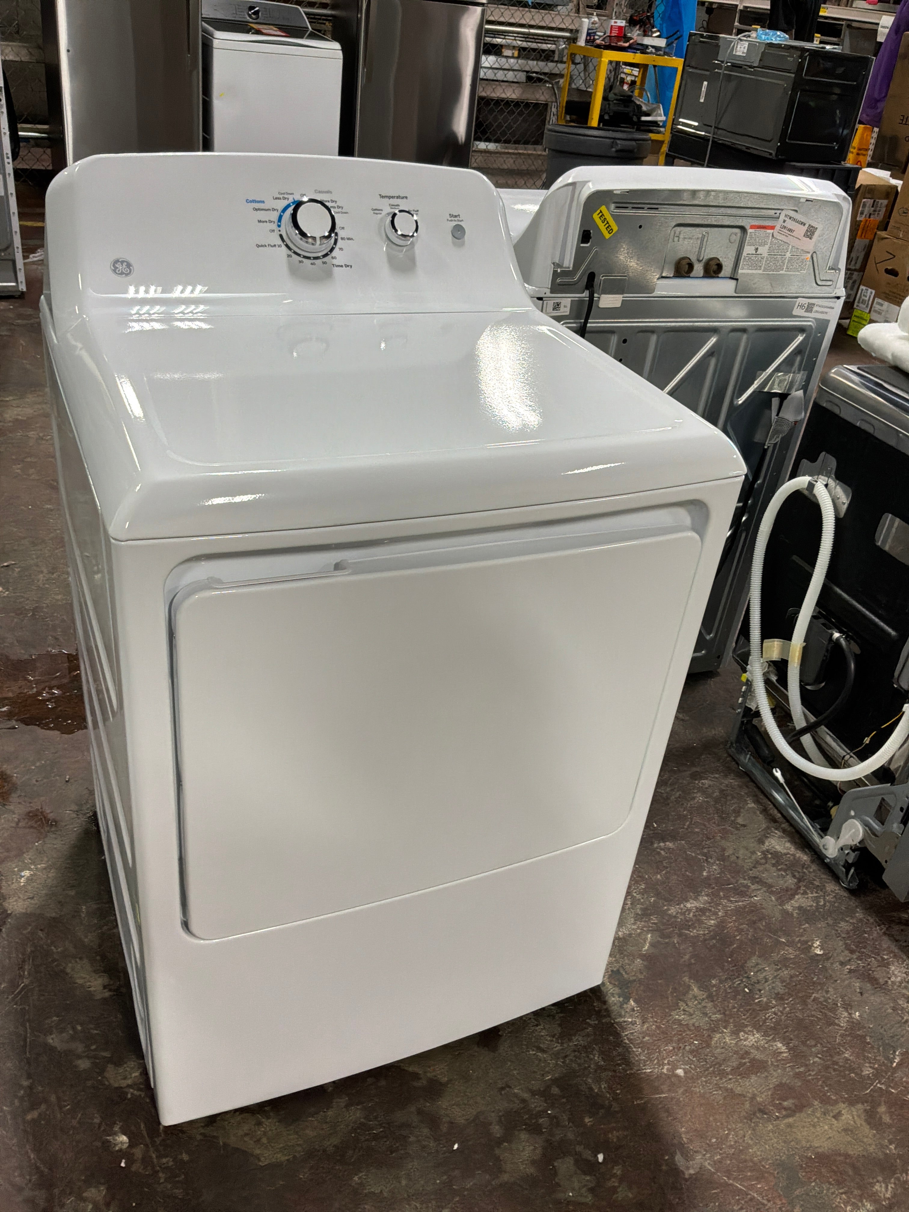 GE 6.2 cu. ft. Capacity Electric Dryer with Up To 120 ft. Venting and Shallow Depth