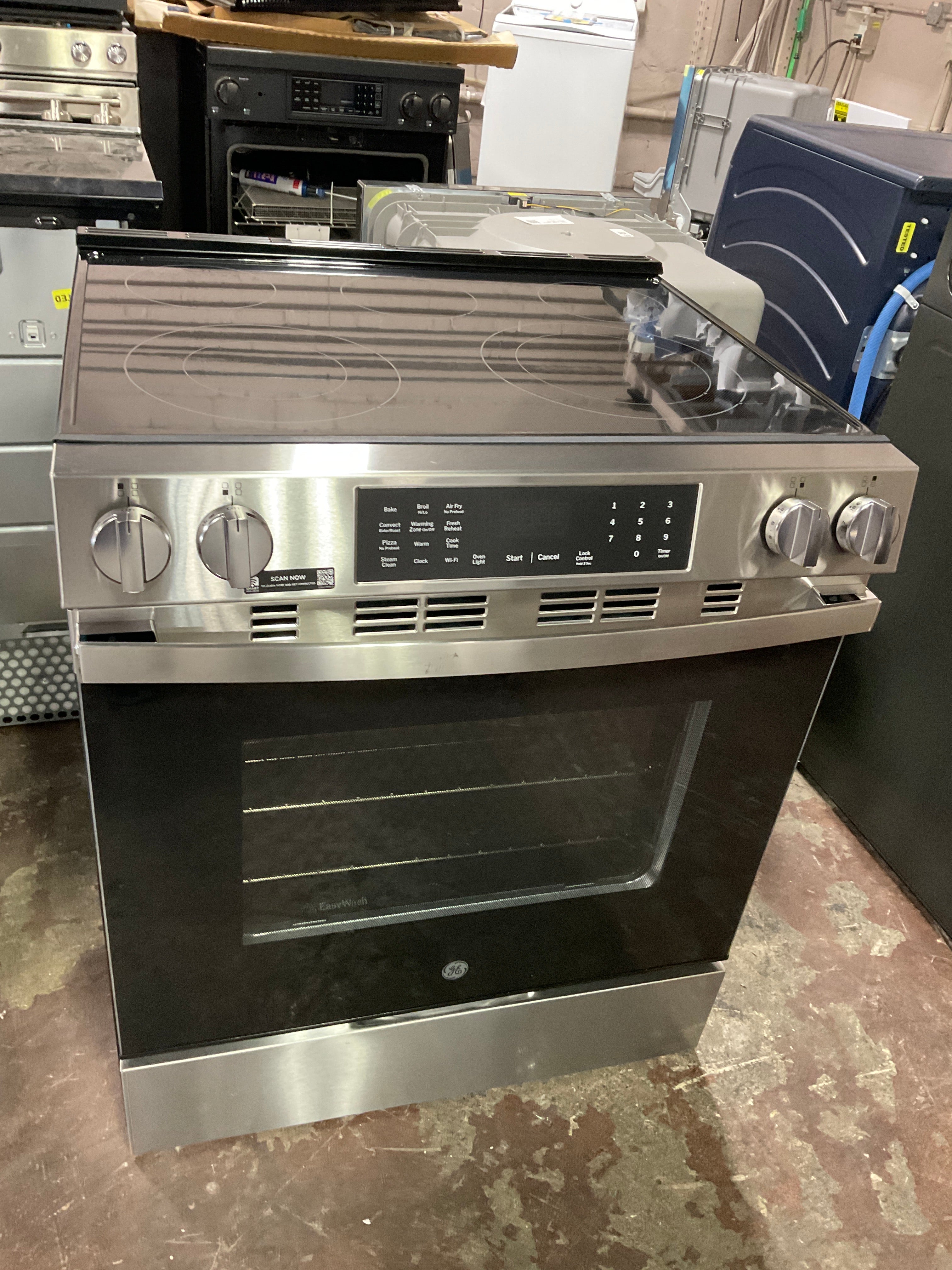 GE® ENERGY STAR® 30" Slide-In Electric Convection Range with No Preheat Air Fry and EasyWash™ Oven Tray