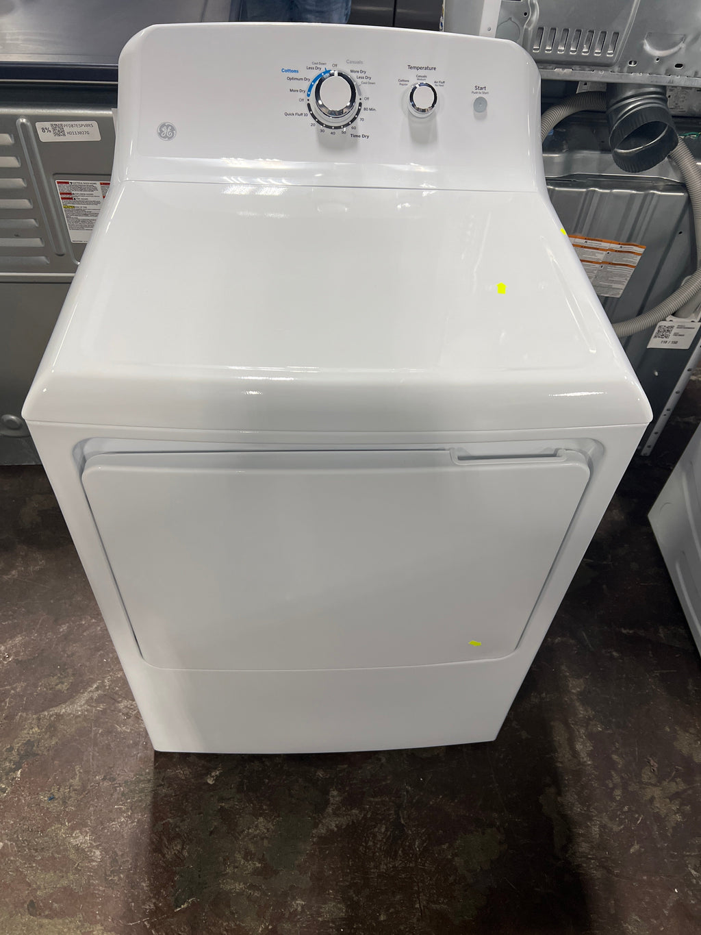 GE 6.2 cu. ft. Capacity Electric Dryer with Up To 120 ft. Venting and Shallow Depth