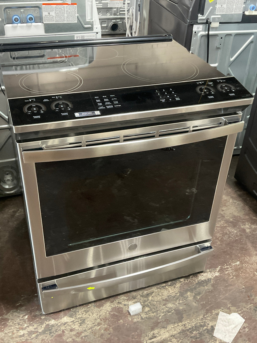 GE Profile™ 30" Smart Slide-In Fingerprint Resistant Front-Control Induction and Convection Range with No Preheat Air Fry
