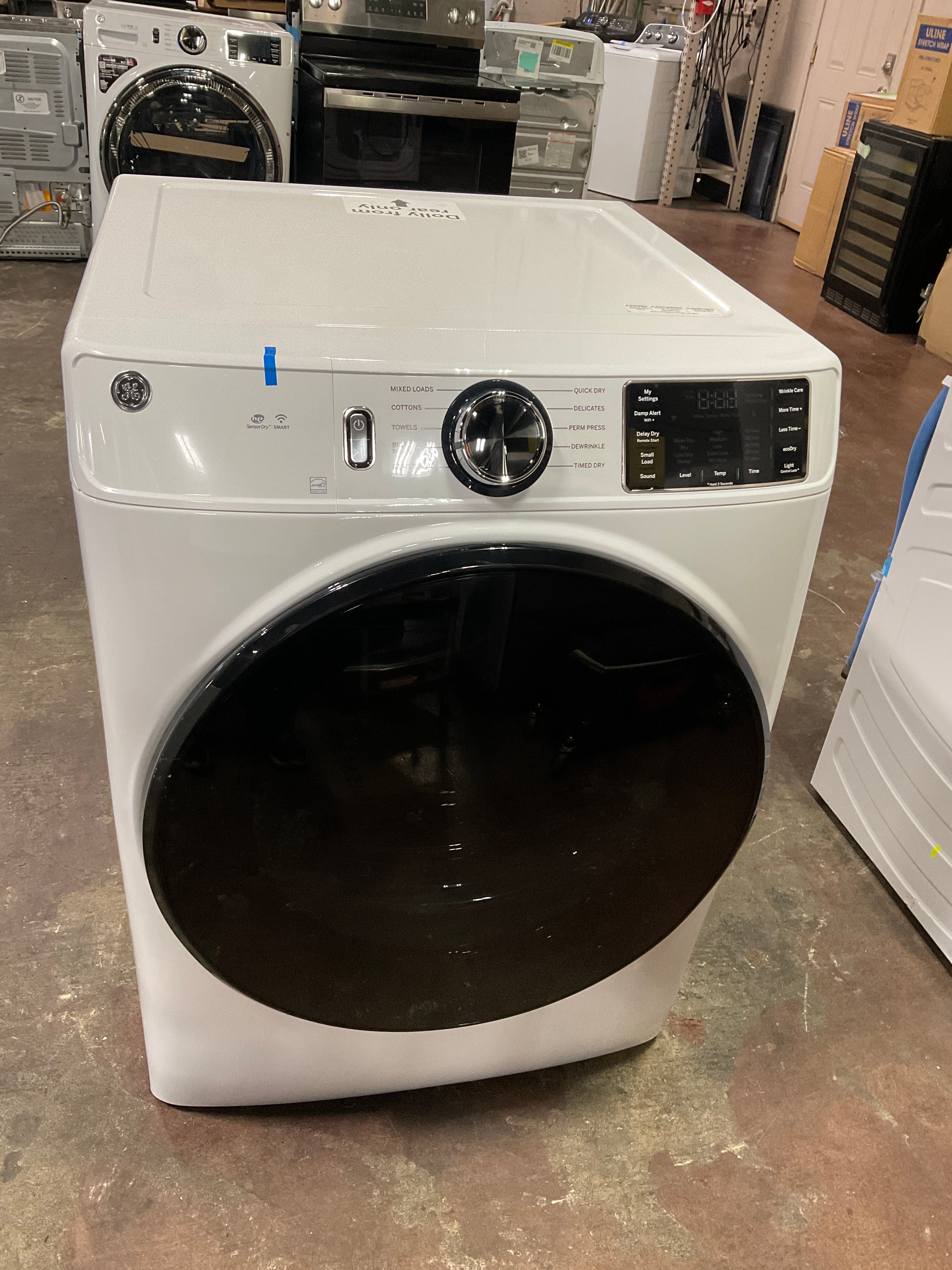 GE GE® ENERGY STAR® 7.8 cu. ft. Capacity Smart Front Load Electric Dryer with Sanitize Cycle