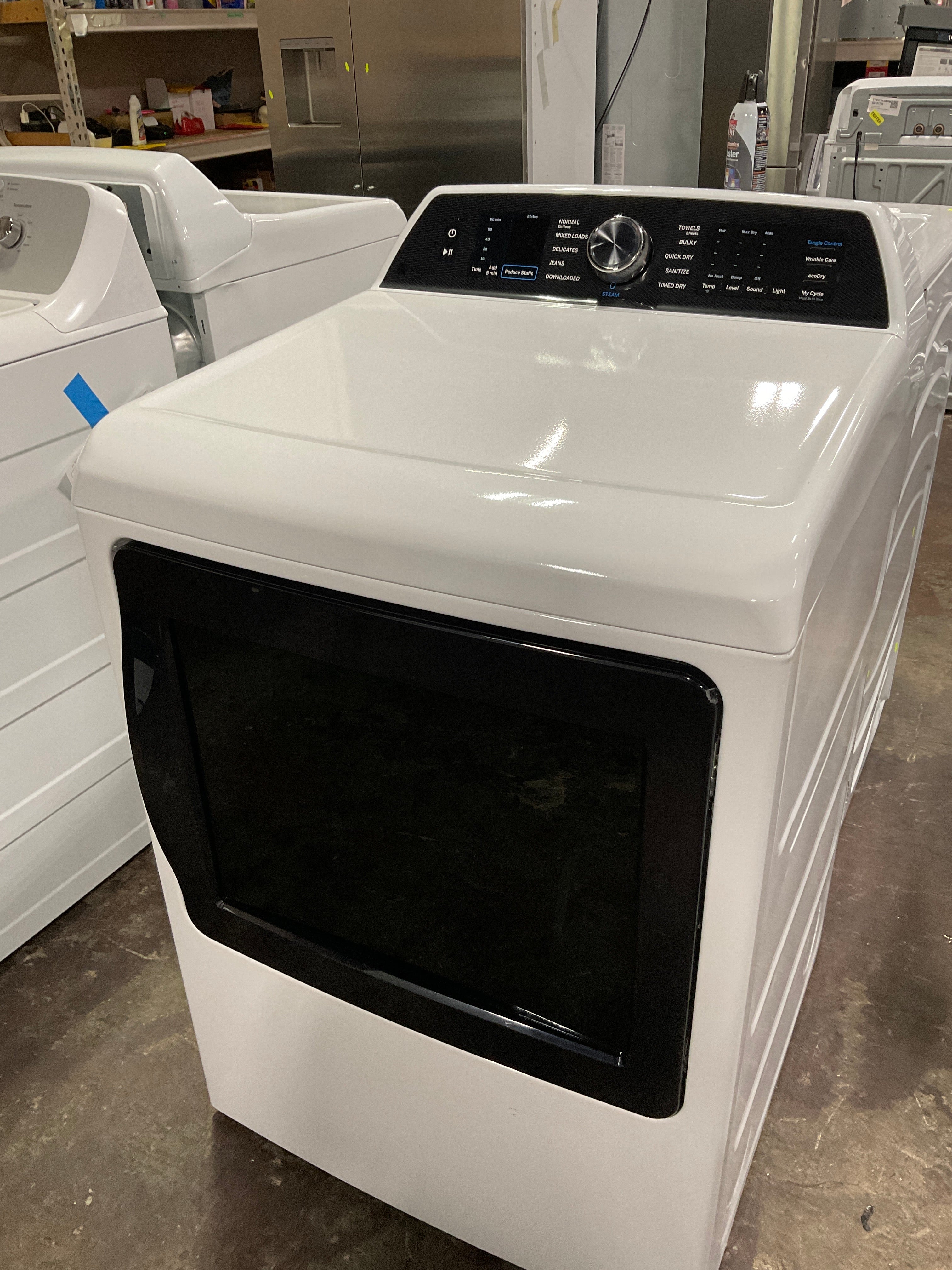 GE Profile™ ENERGY STAR® 7.4 cu. ft. Capacity Smart aluminized alloy drum Electric Dryer with Sanitize Cycle and Sensor Dry