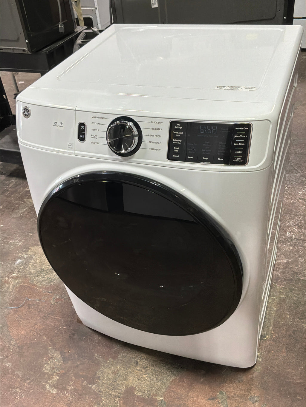 GE GE® ENERGY STAR® 7.8 cu. ft. Capacity Smart Front Load Electric Dryer with Sanitize Cycle