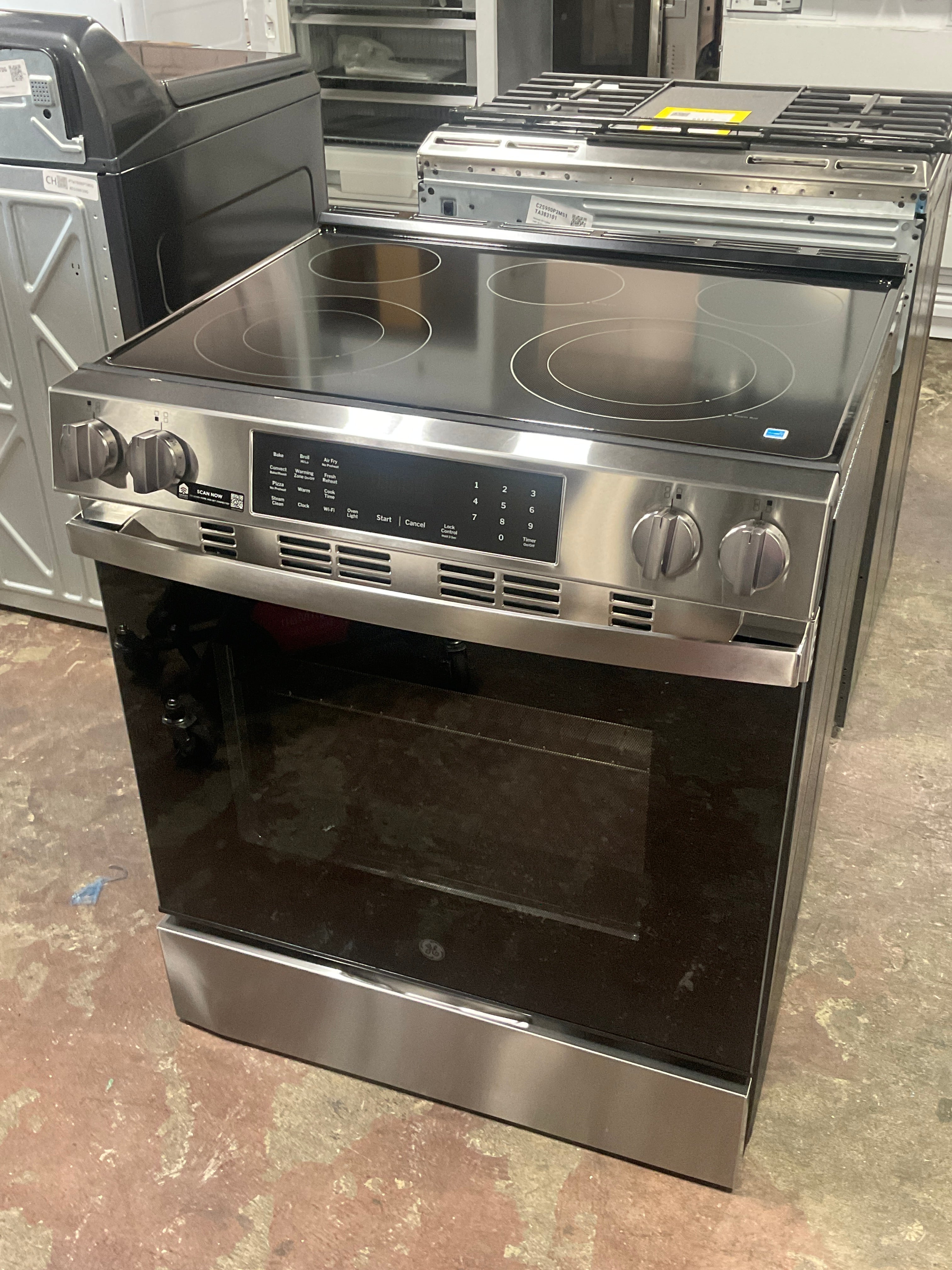 GE® ENERGY STAR® 30" Slide-In Electric Convection Range with No Preheat Air Fry and EasyWash™ Oven Tray