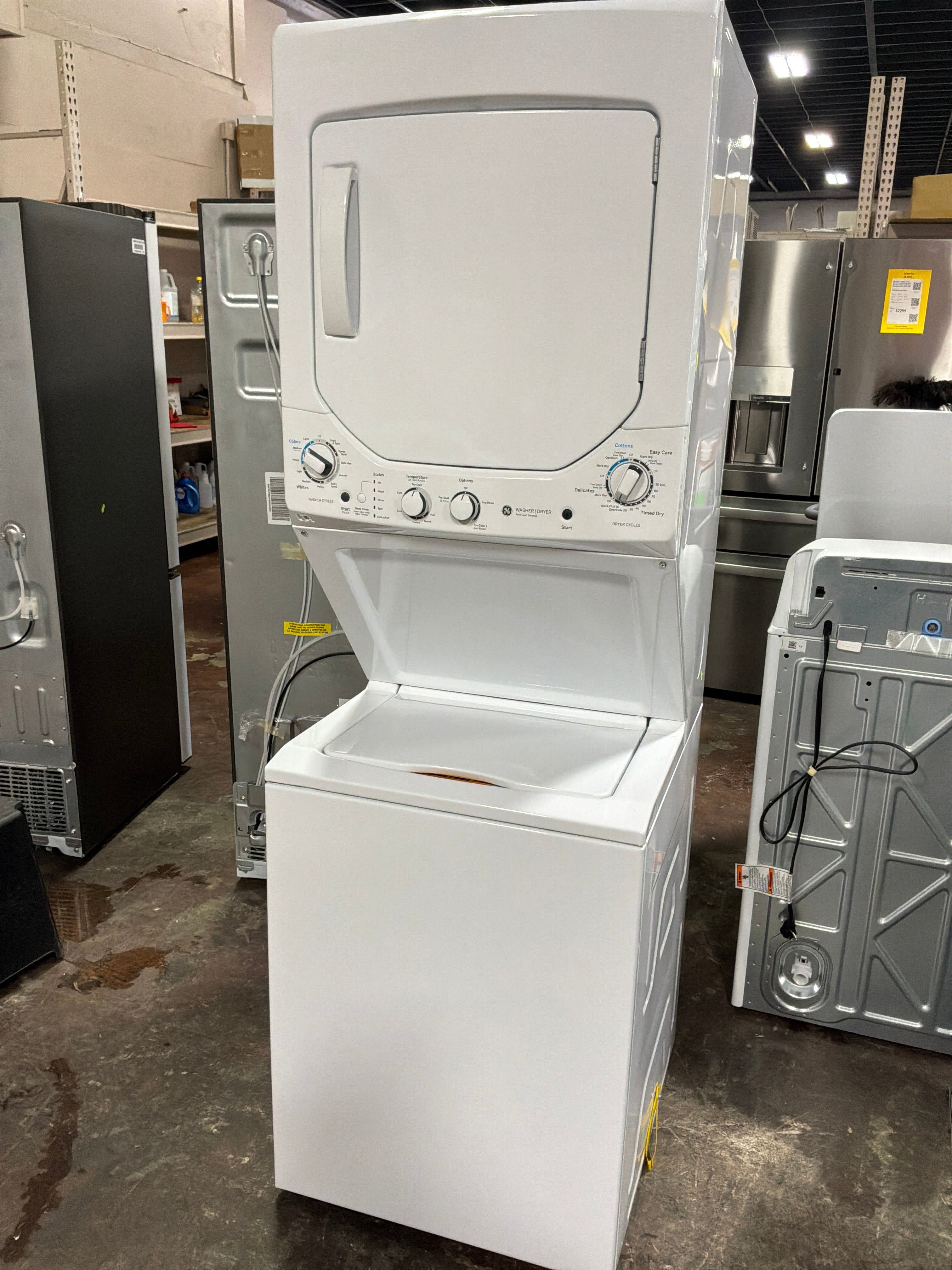 GE Unitized Spacemaker® 2.3 cu. ft. Capacity Washer with Stainless Steel Basket and 4.4 cu. ft. Capacity Electric Dryer