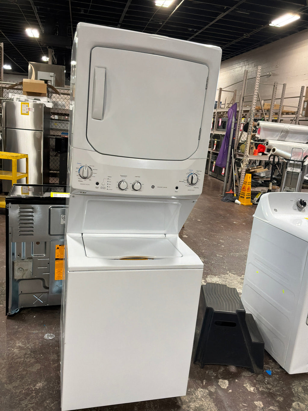 GE Unitized Spacemaker® 3.8 cu. ft. Capacity Washer with Stainless Steel Basket and 5.9 cu. ft. Capacity Electric Dryer