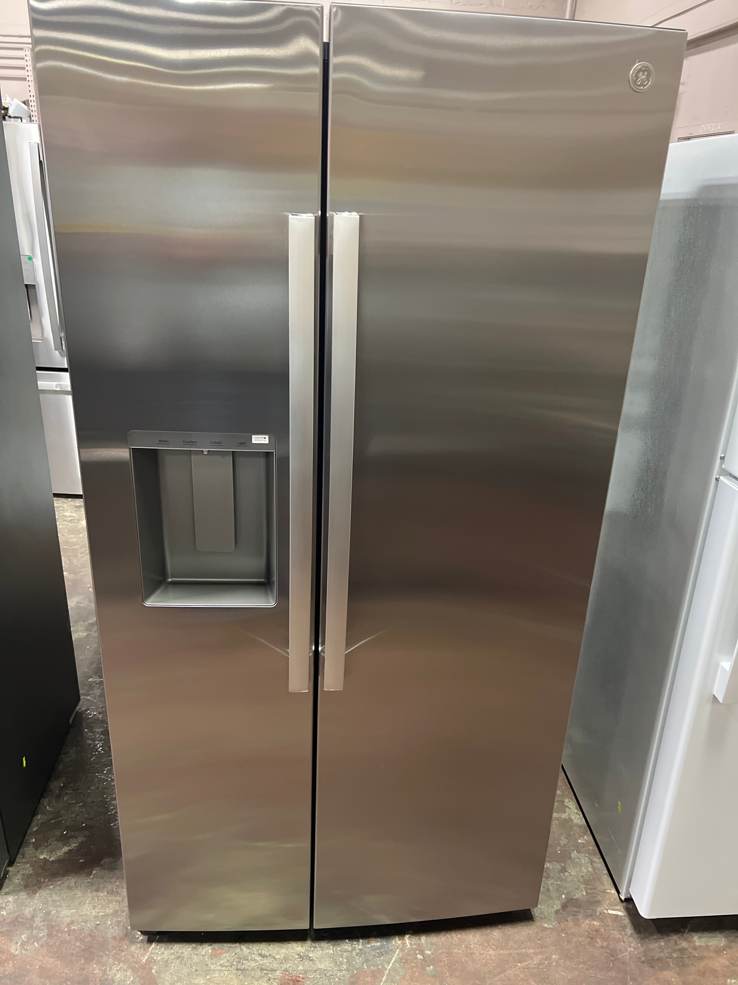 GE® 27.9 Cu. Ft. Side-By-Side Refrigerator with Extra Tall Dispenser and In-Door Icemaker