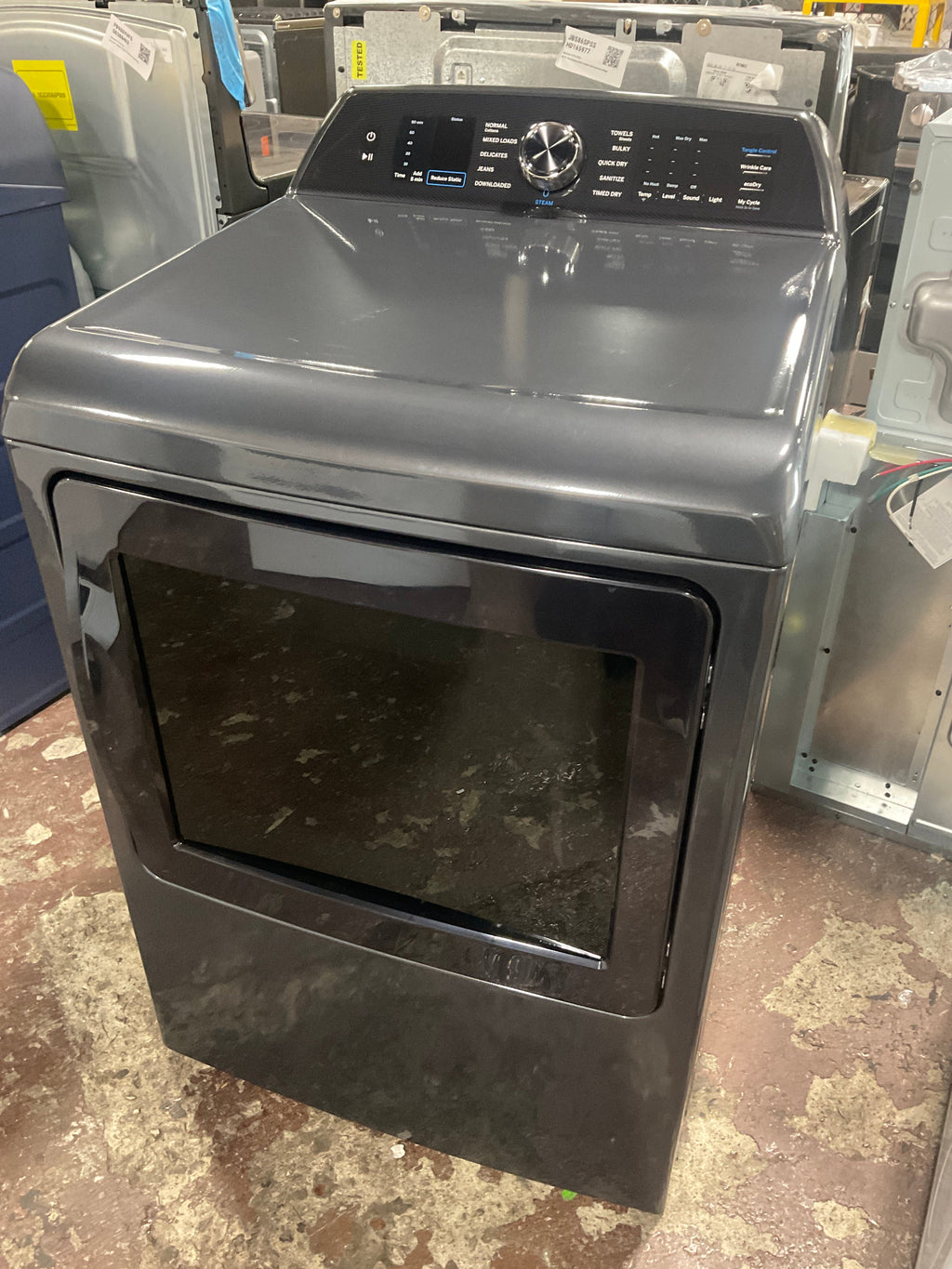 GE Profile™ ENERGY STAR® 7.4 cu. ft. Capacity Smart aluminized alloy drum Electric Dryer with Sanitize Cycle and Sensor Dry