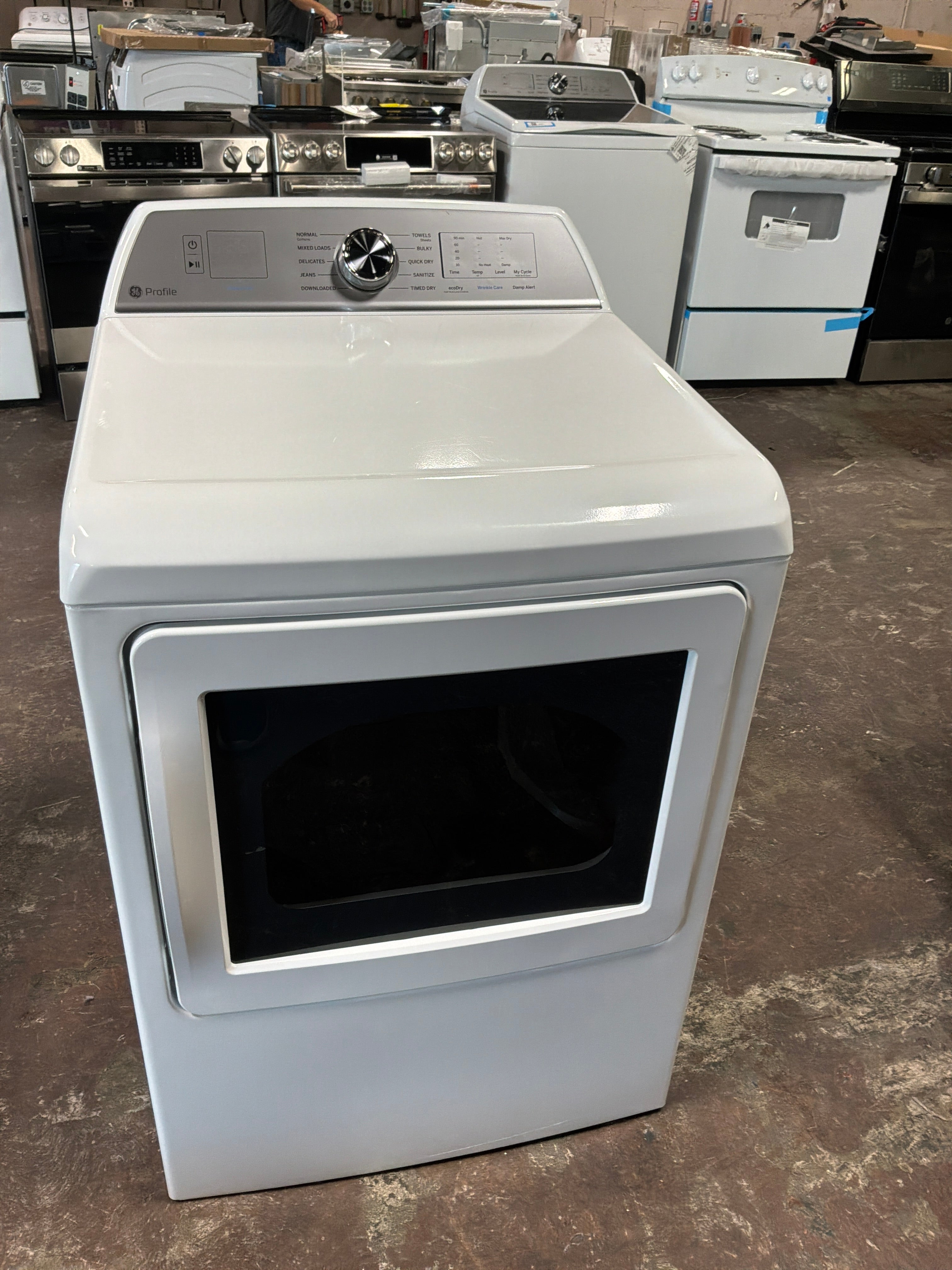 GE Profile™ ENERGY STAR® 7.4 cu. ft. Capacity aluminized alloy drum Electric Dryer with Sanitize Cycle and Sensor Dry