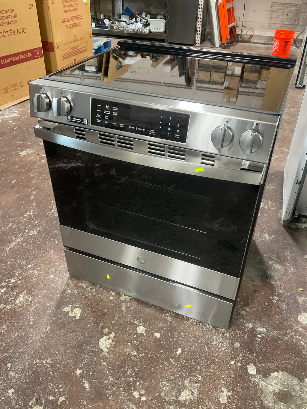 GE Profile Energy Star 30" Smart Slide-In Induction and Convection Range with No Preheat Air Fry and EasyWash Oven Tray:
