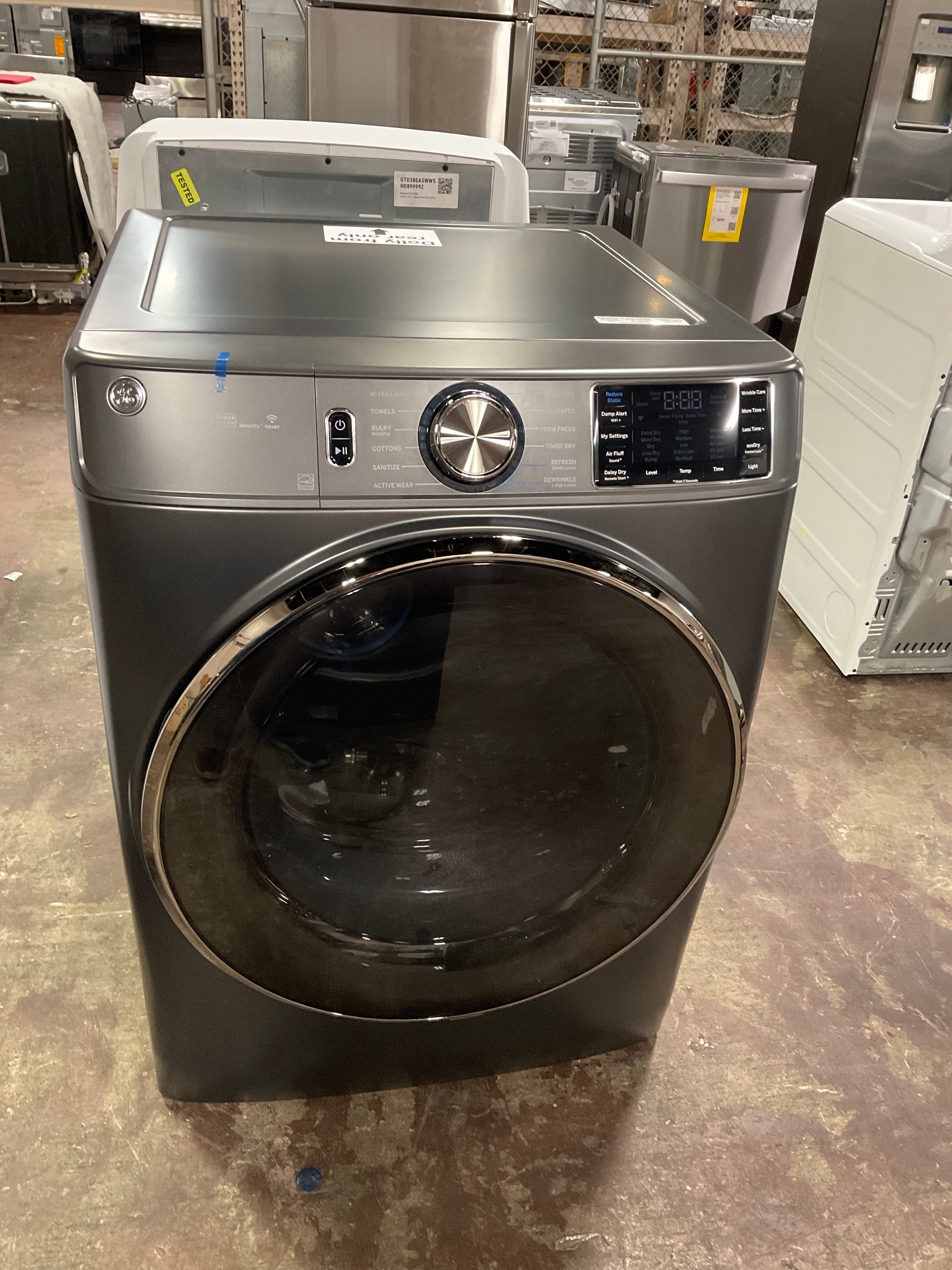 GE® ENERGY STAR® 7.8 cu. ft. Capacity Smart Front Load Electric Dryer with Steam and Sanitize Cycle