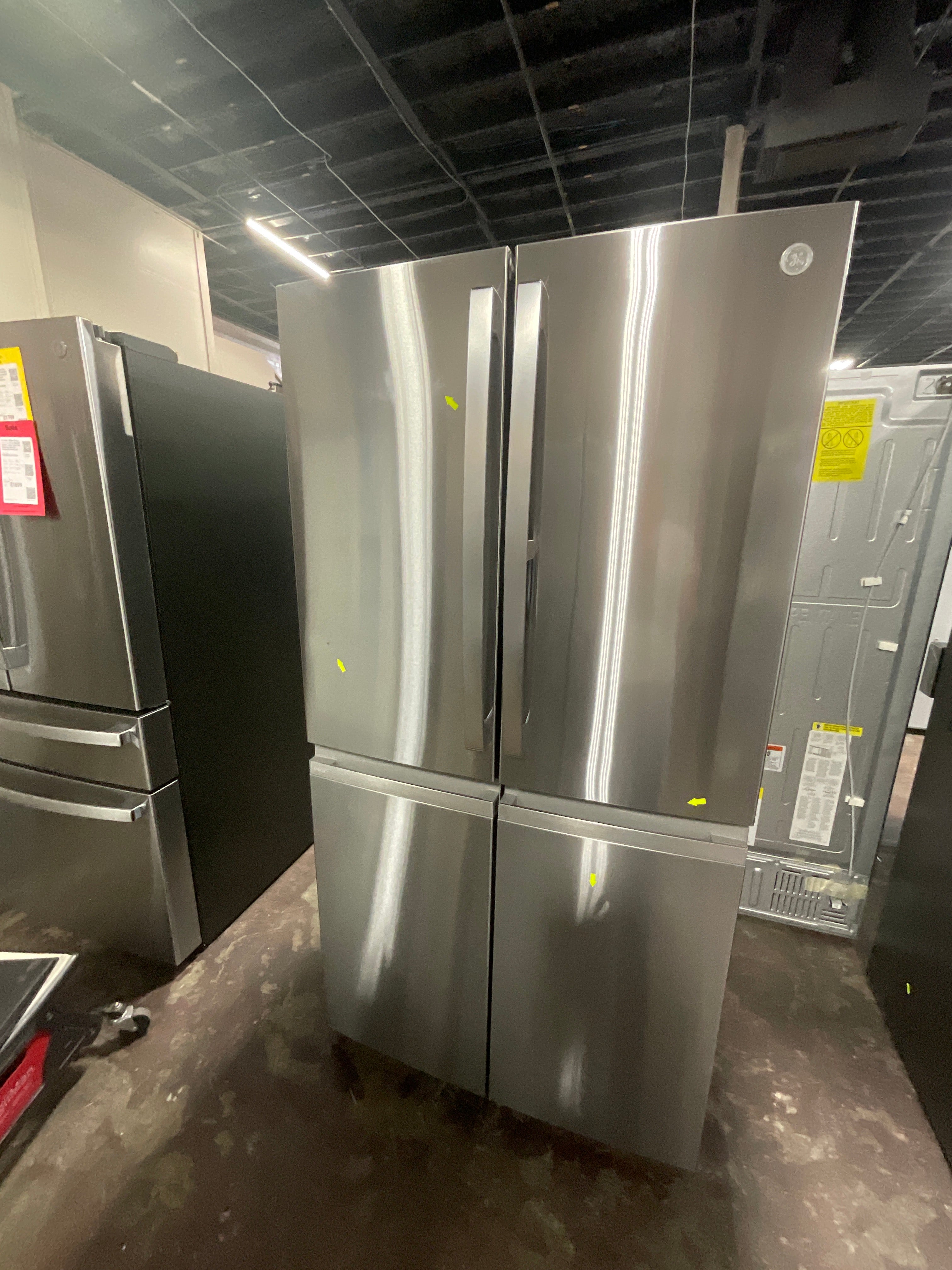 GE Profile™ ENERGY STAR® 22.9 Cu. Ft. Counter-Depth Quad-Door Refrigerator with Dual-Dispense AutoFill Pitcher and Door in Door