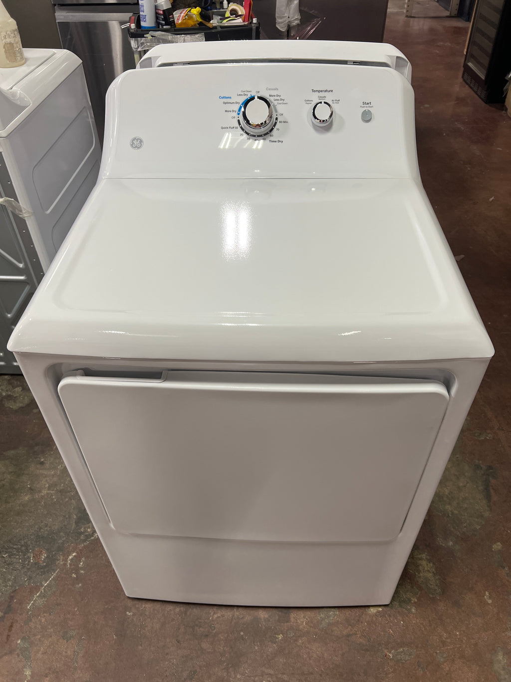 GE 6.2 cu. ft. Capacity Electric Dryer with Up To 120 ft. Venting and Shallow Depth