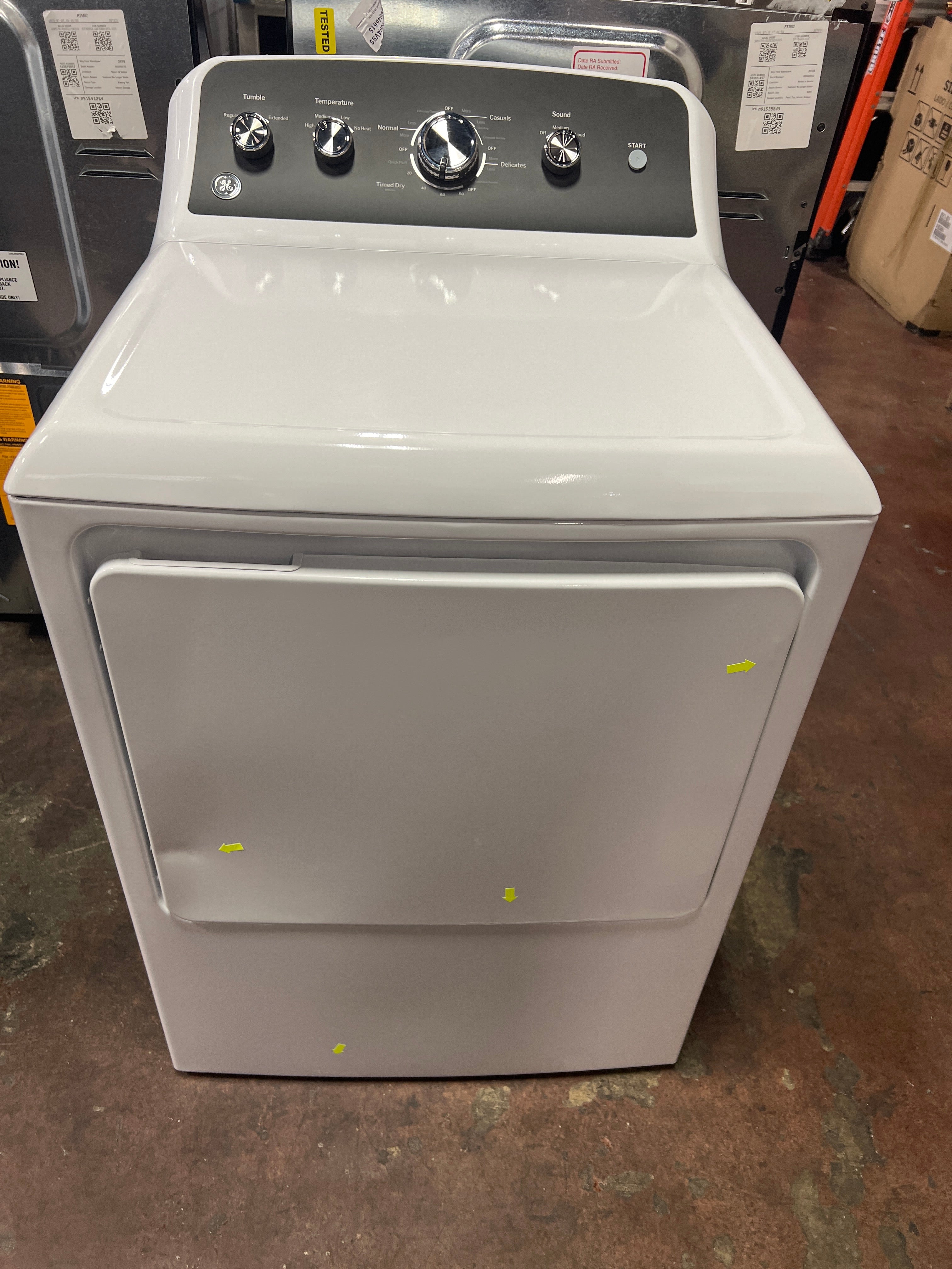 GE GE® 7.2 cu. ft. Capacity Electric Dryer with Up To 120 ft. Venting and Extended Tumble