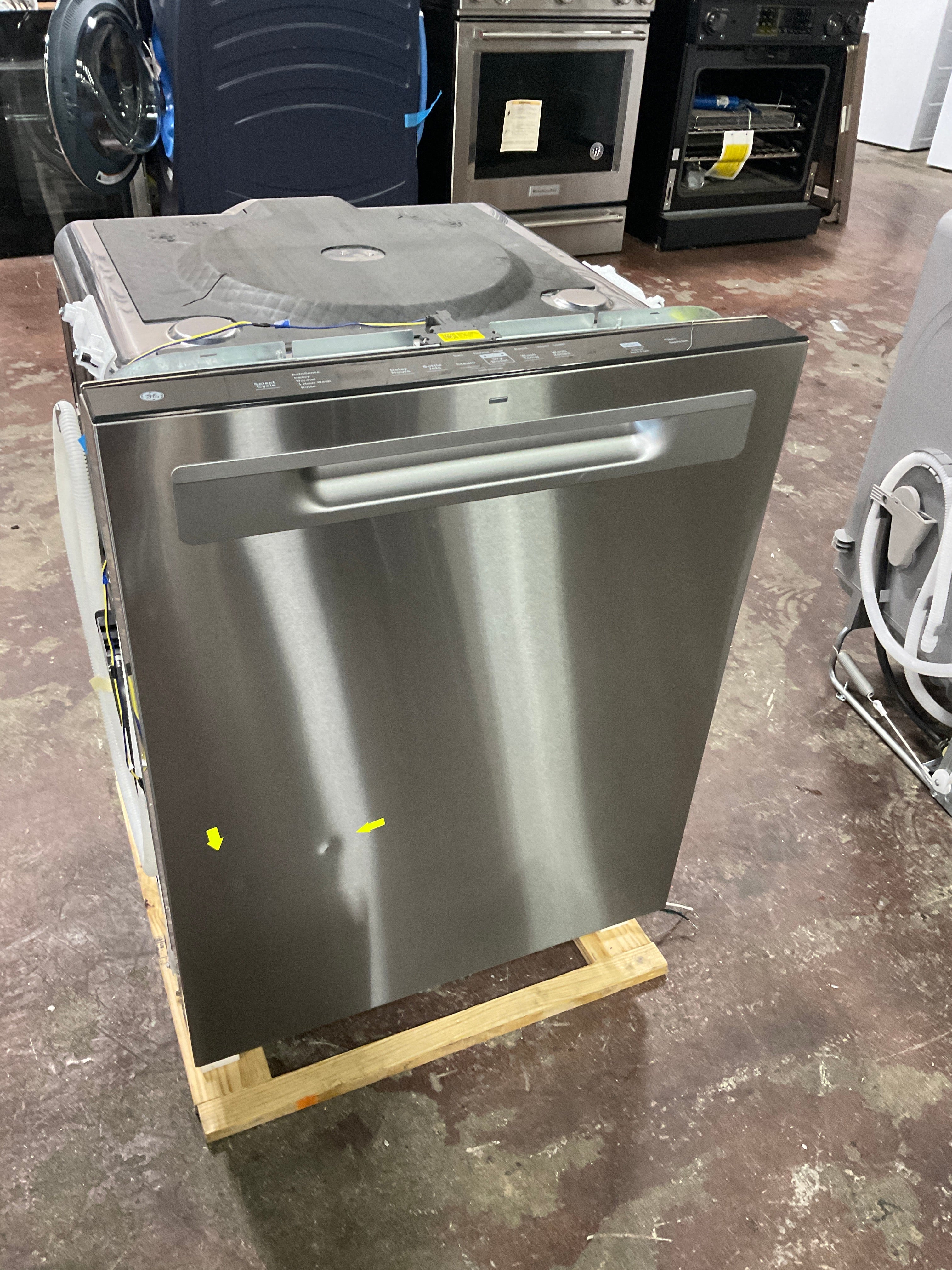 GE® ENERGY STAR® Fingerprint Resistant Top Control with Stainless Steel Interior Dishwasher with Sanitize Cycle