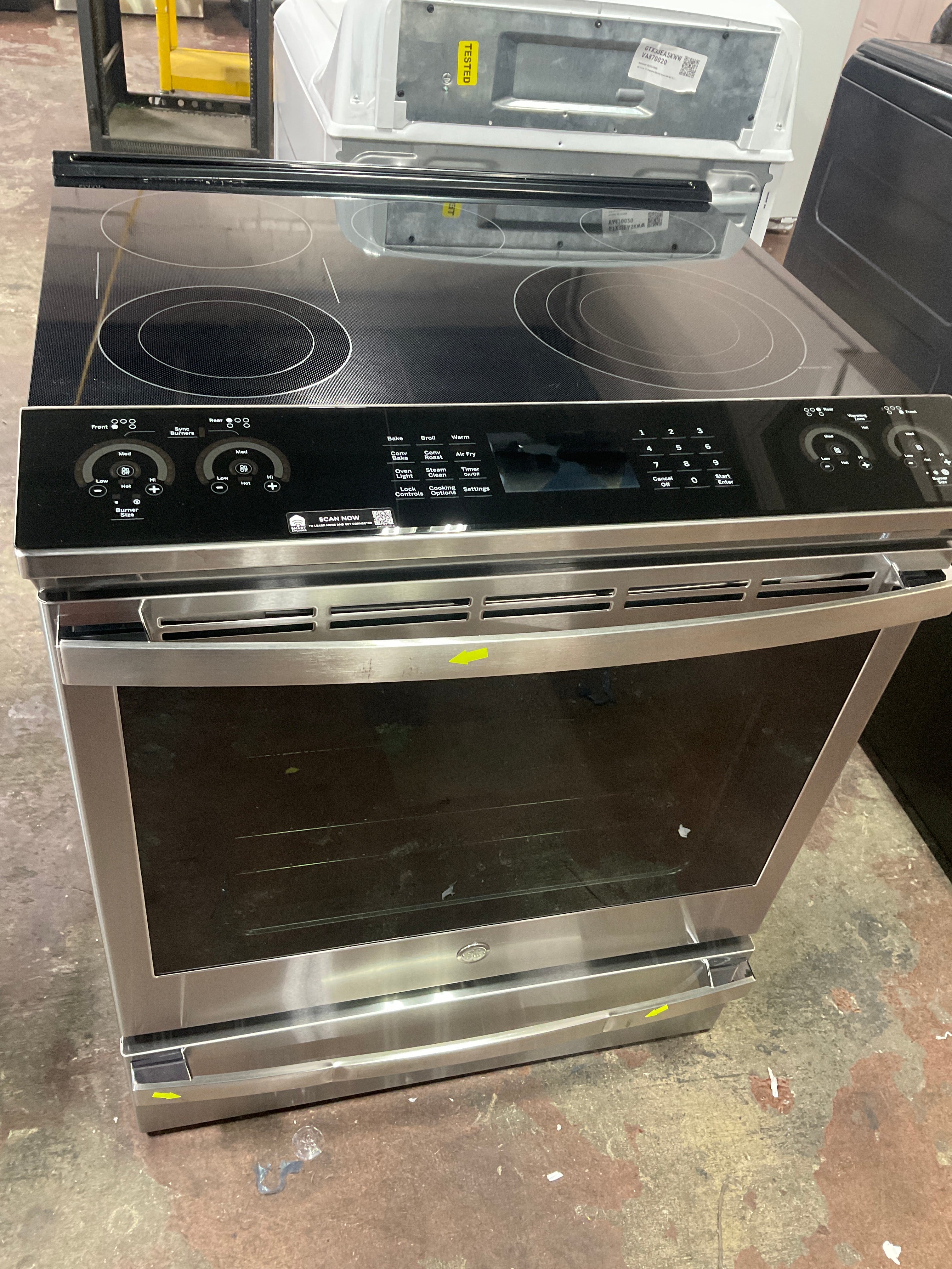 GE Profile™ 30" Smart Slide-In Electric Convection Fingerprint Resistant Range with No Preheat Air Fry