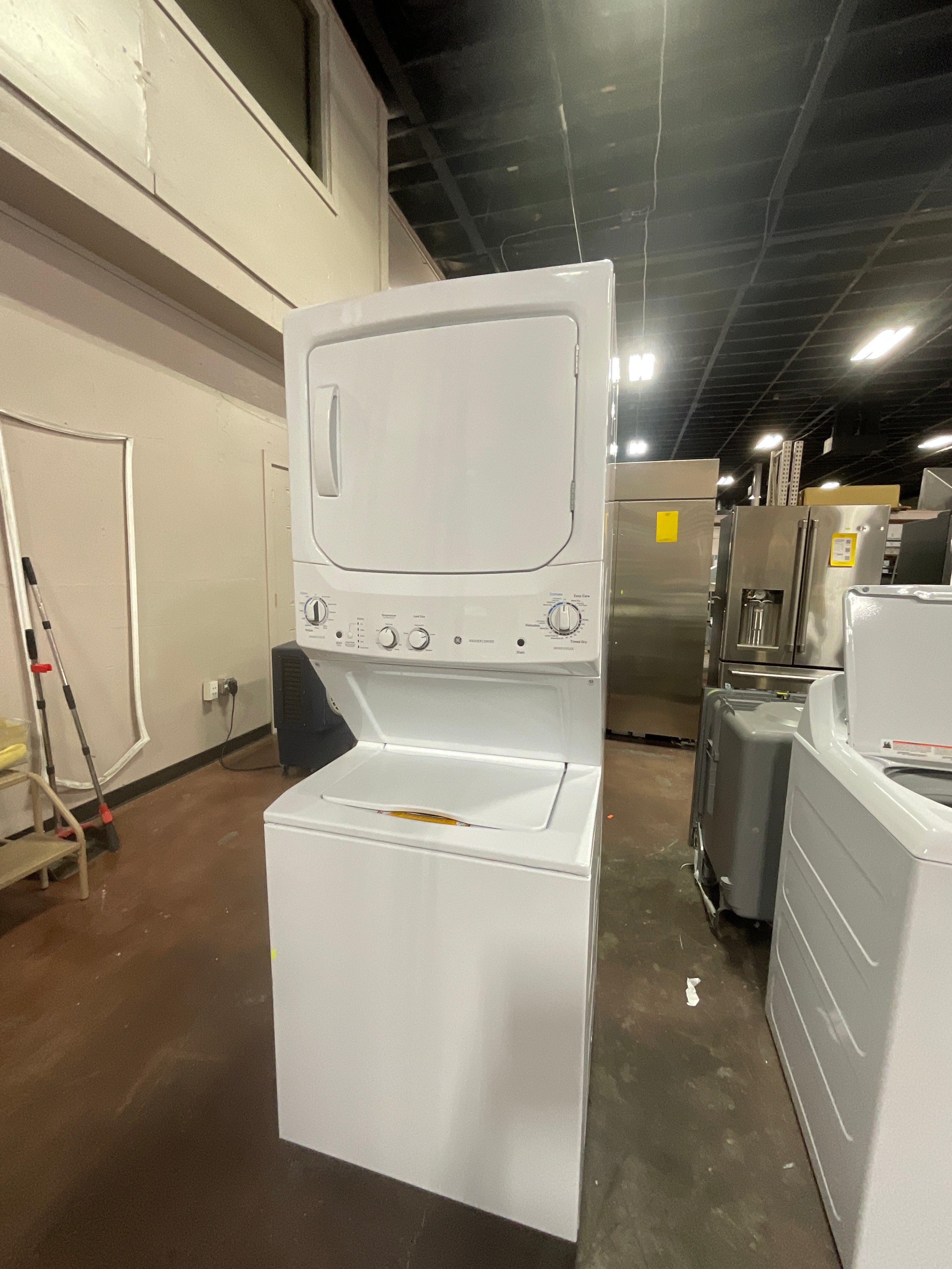GE Unitized Spacemaker® 3.8 cu. ft. Capacity Washer with Stainless Steel Basket and 5.9 cu. ft. Capacity Electric Dryer