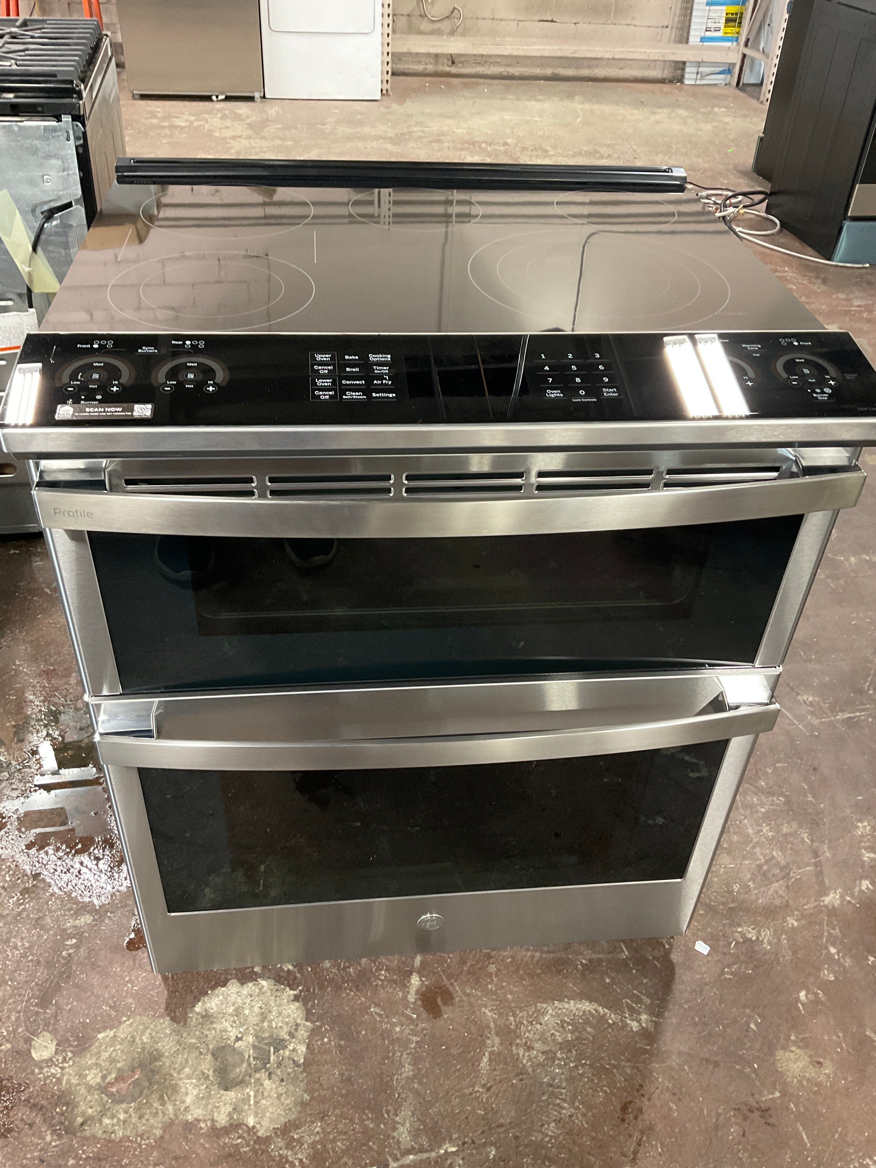 GE Profile™ 30" Smart Slide-In Electric Double Oven Convection Fingerprint Resistant Range