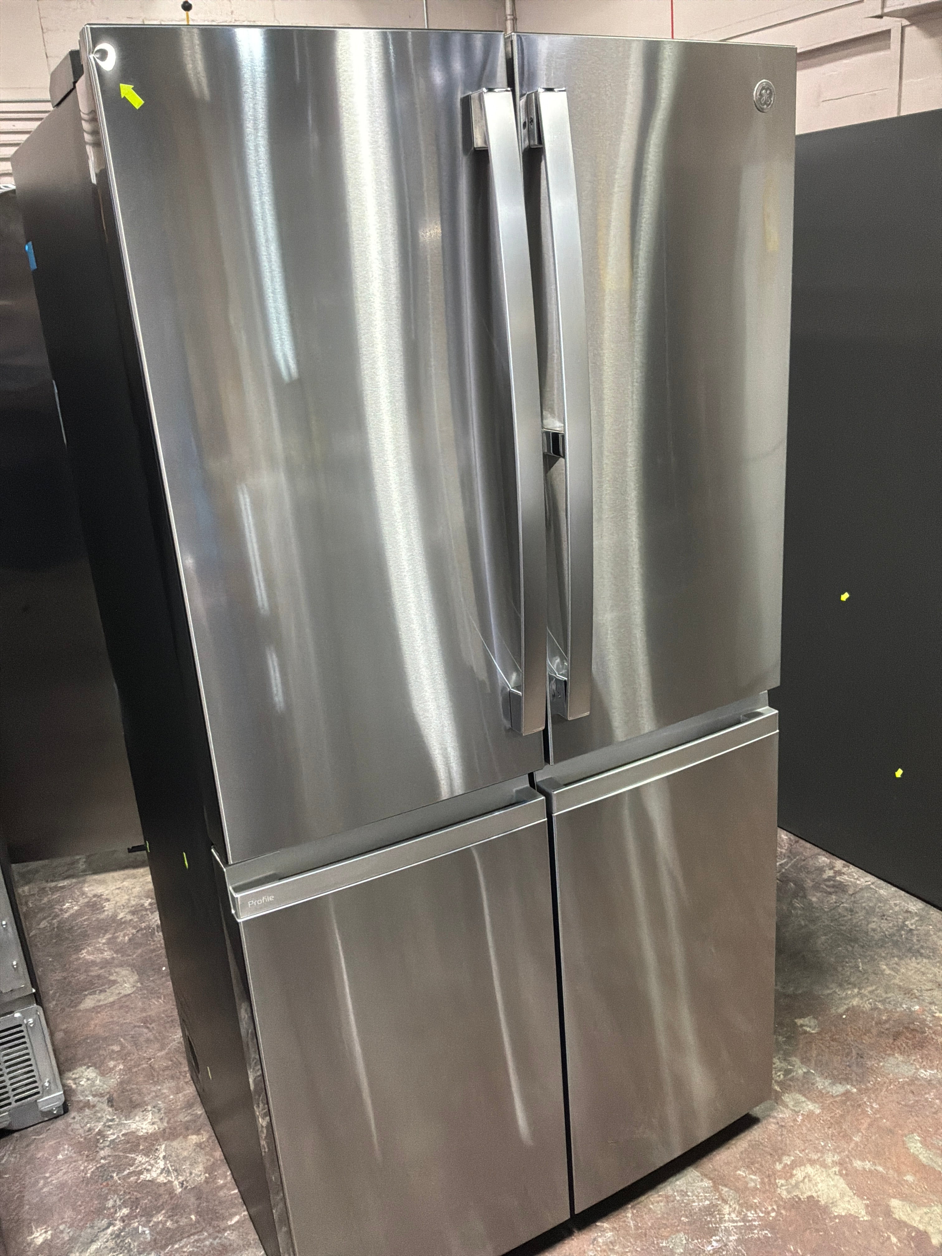 GE Profile™ ENERGY STAR® 22.9 Cu. Ft. Counter-Depth Quad-Door Refrigerator with Dual-Dispense AutoFill Pitcher and Door in Door