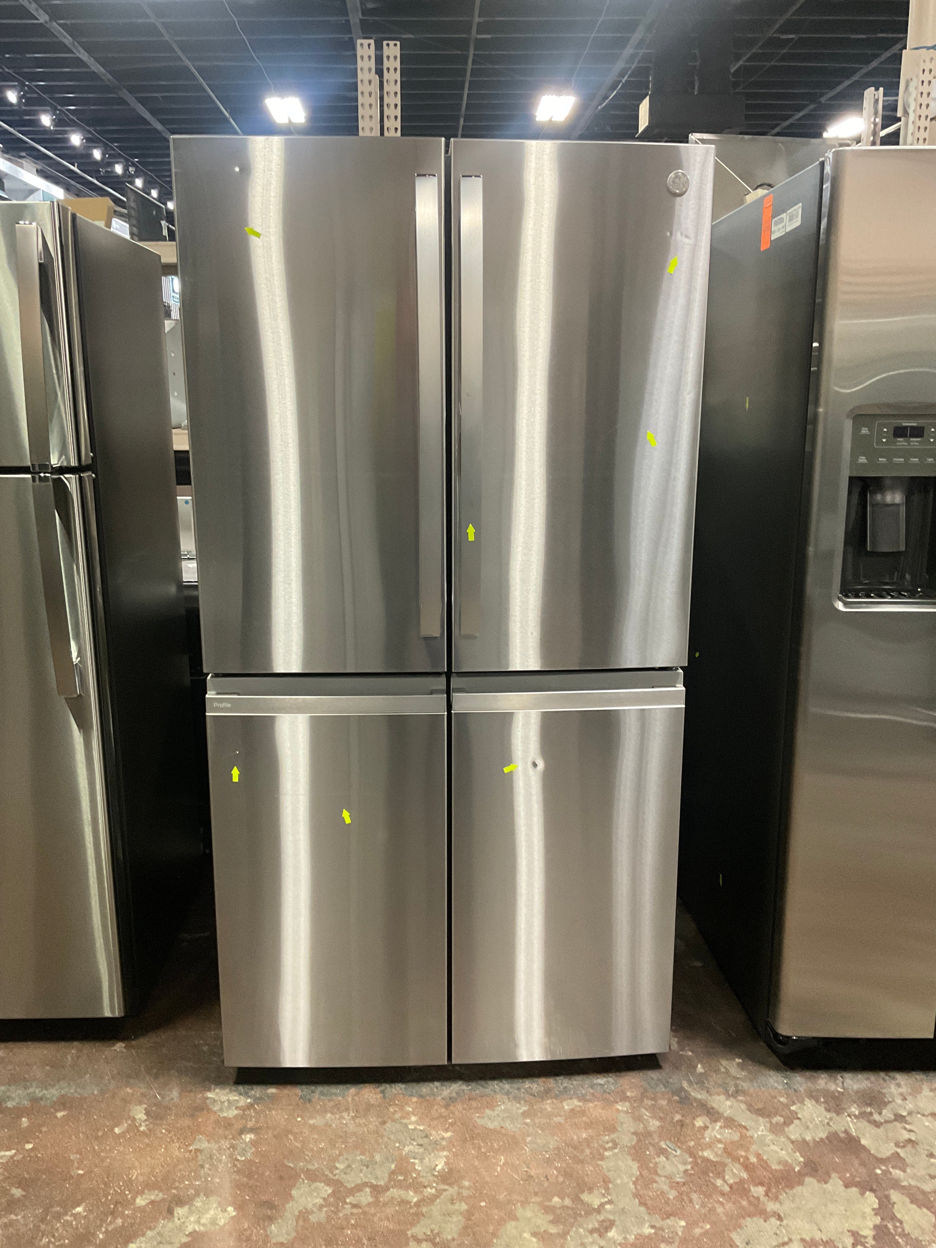 GE Profile™ ENERGY STAR® 22.9 Cu. Ft. Counter-Depth Quad-Door Refrigerator with Dual-Dispense AutoFill Pitcher and Door in Door