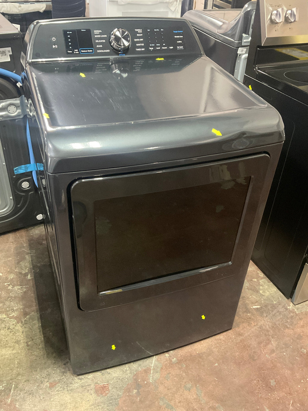 GE Profile™ ENERGY STAR® 7.4 cu. ft. Capacity Smart aluminized alloy drum Electric Dryer with Sanitize Cycle and Sensor Dry