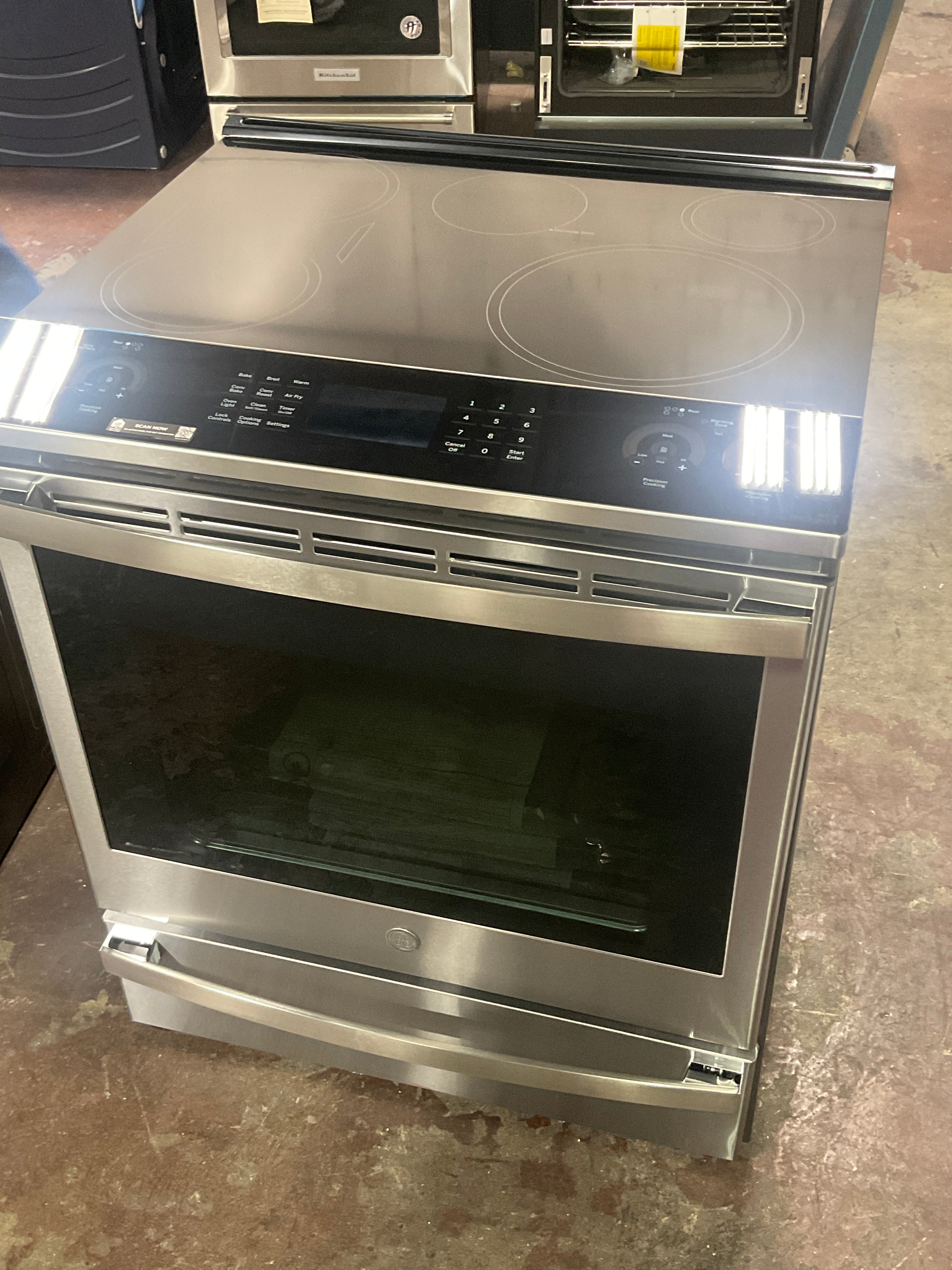 GE Profile™ 30" Smart Slide-In Fingerprint Resistant Front-Control Induction and Convection Range with No Preheat Air Fry