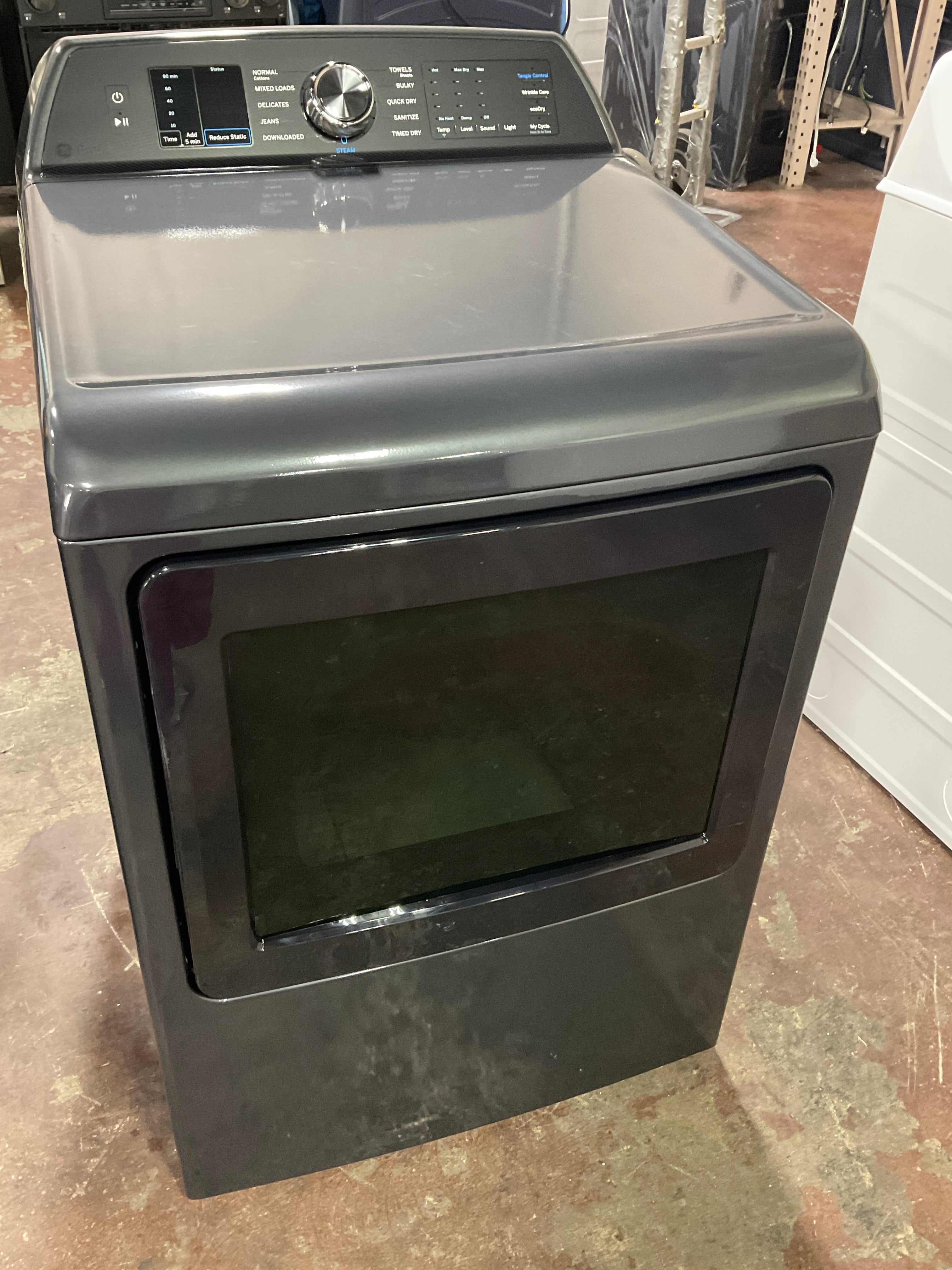 GE Profile™ ENERGY STAR® 7.4 cu. ft. Capacity Smart aluminized alloy drum Electric Dryer with Sanitize Cycle and Sensor Dry