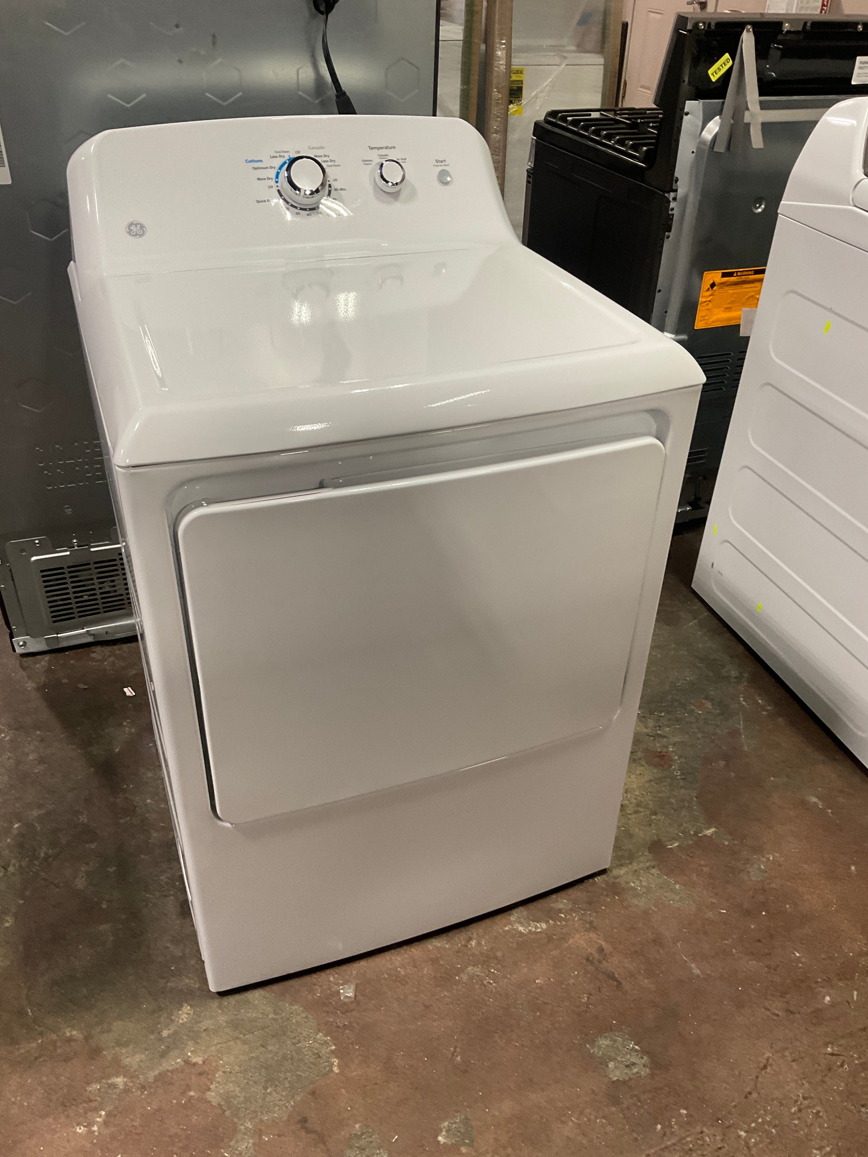 GE 6.2 cu. ft. Capacity Electric Dryer with Up To 120 ft. Venting and Shallow Depth