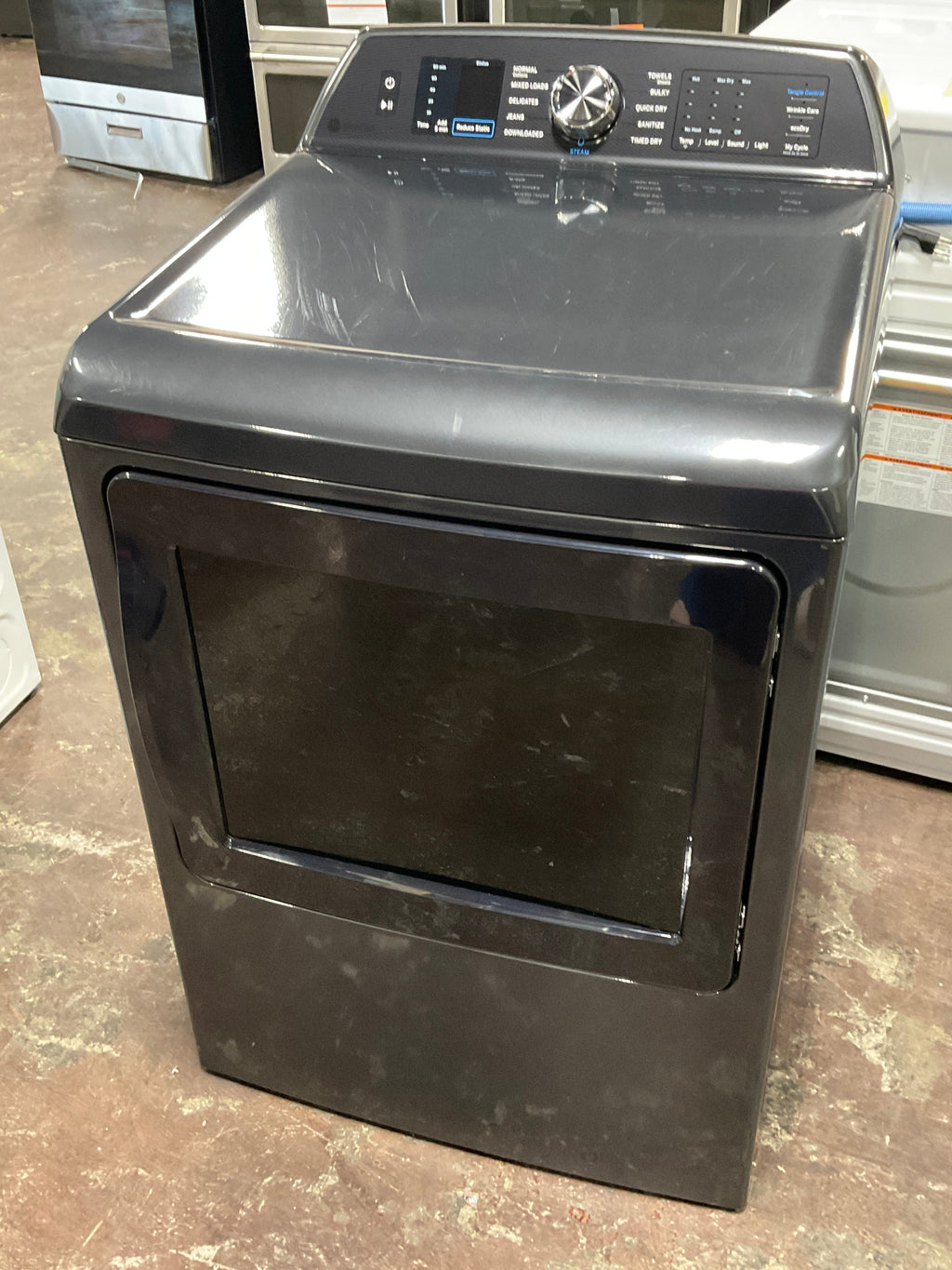GE Profile™ ENERGY STAR® 7.4 cu. ft. Capacity Smart aluminized alloy drum Electric Dryer with Sanitize Cycle and Sensor Dry
