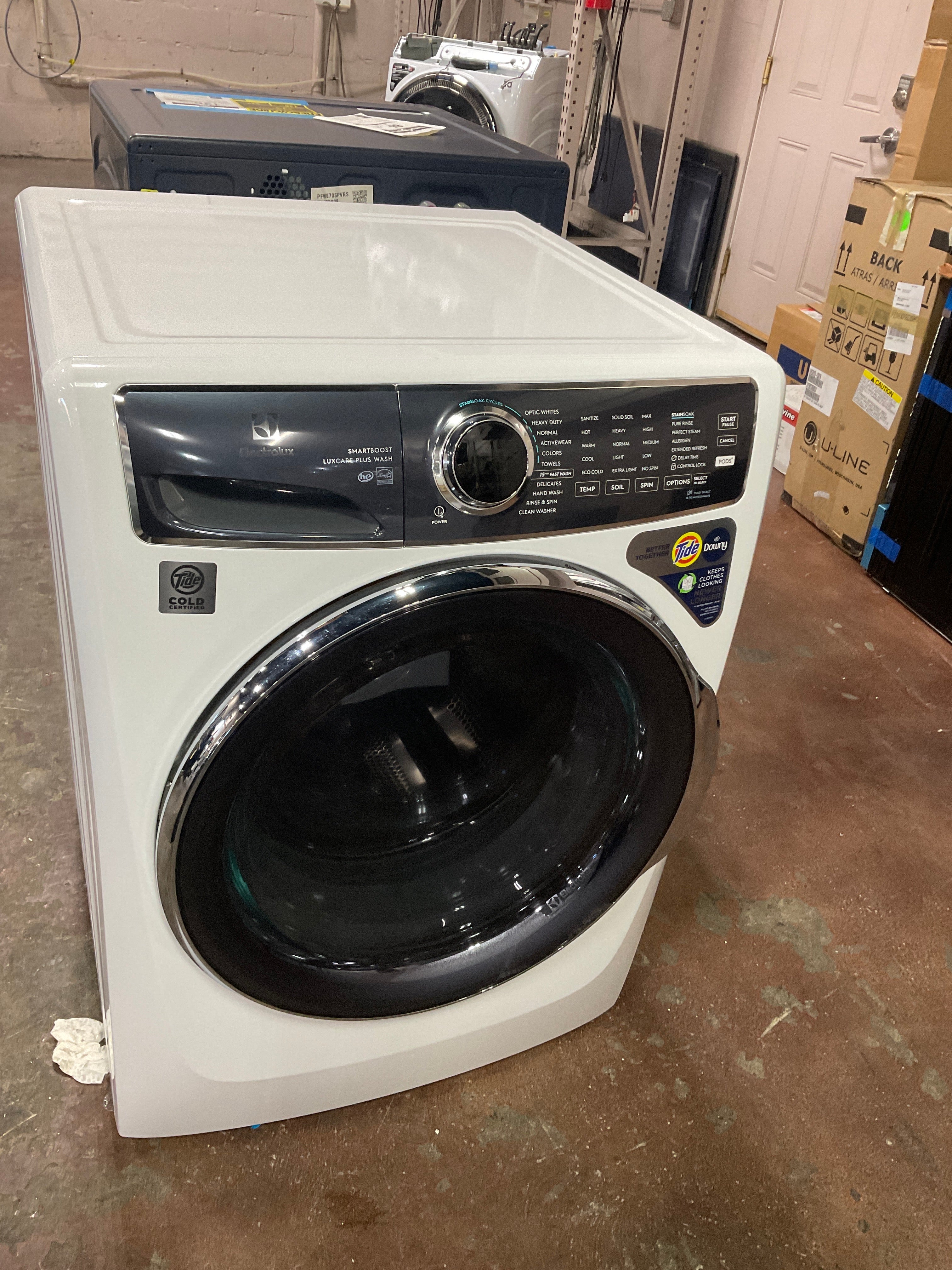 Electrolux - 4.5 Cu.Ft. Stackable Front Load Washer with Steam and SmartBoost Wash System - White