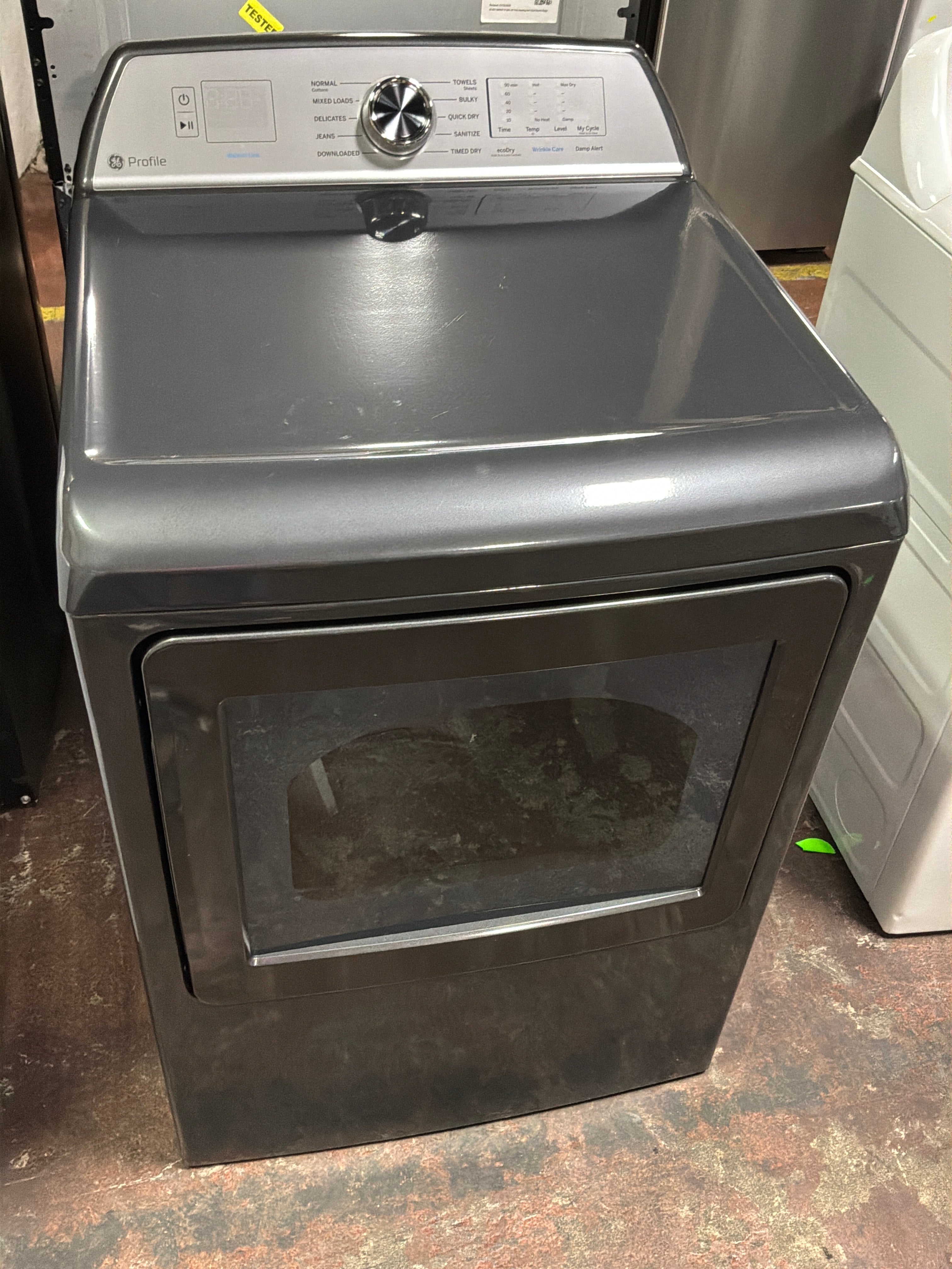 GE Profile™ ENERGY STAR® 7.4 cu. ft. Capacity aluminized alloy drum Electric Dryer with Sanitize Cycle and Sensor Dry