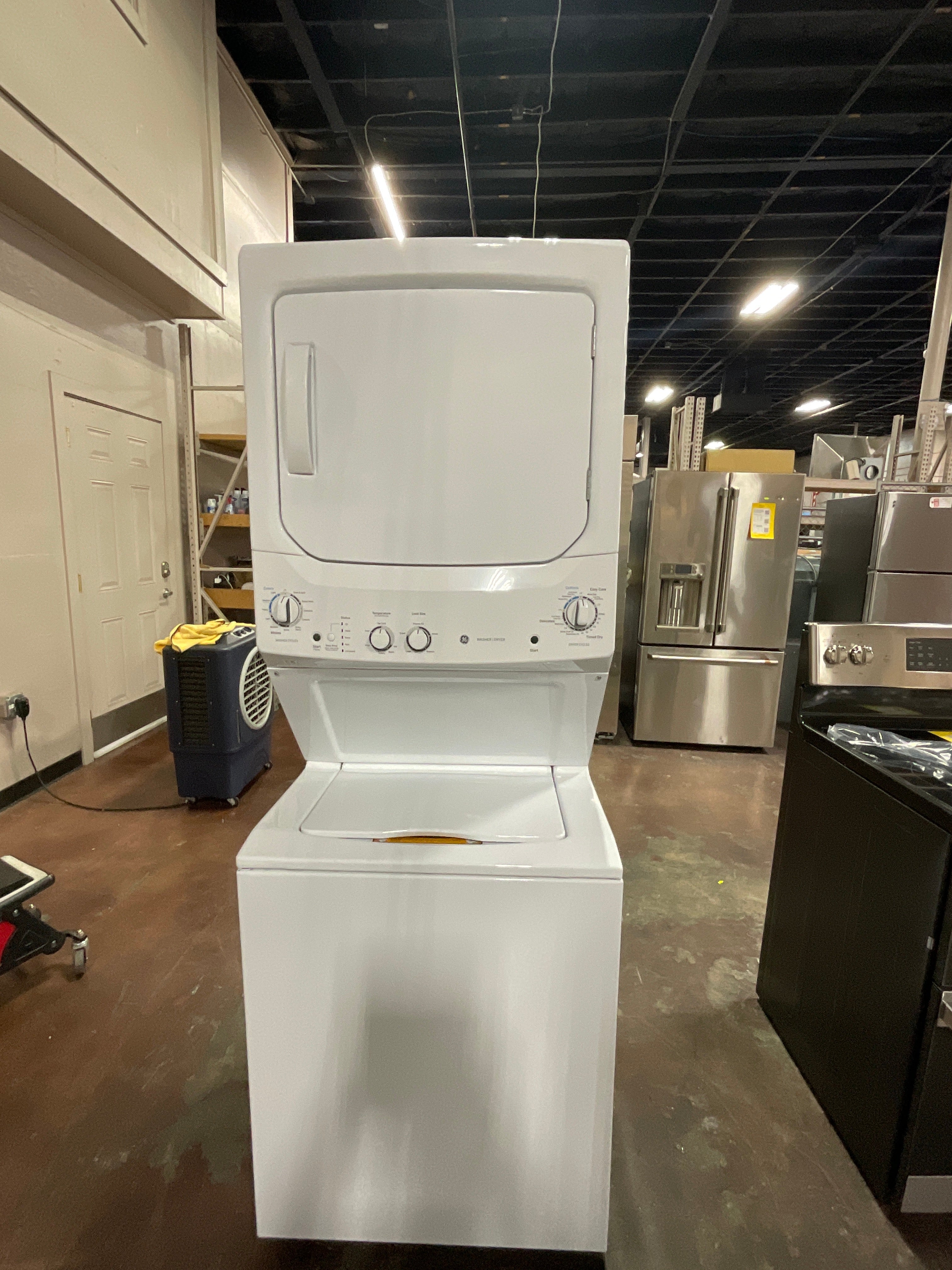 GE Unitized Spacemaker® 3.8 cu. ft. Capacity Washer with Stainless Steel Basket and 5.9 cu. ft. Capacity Electric Dryer