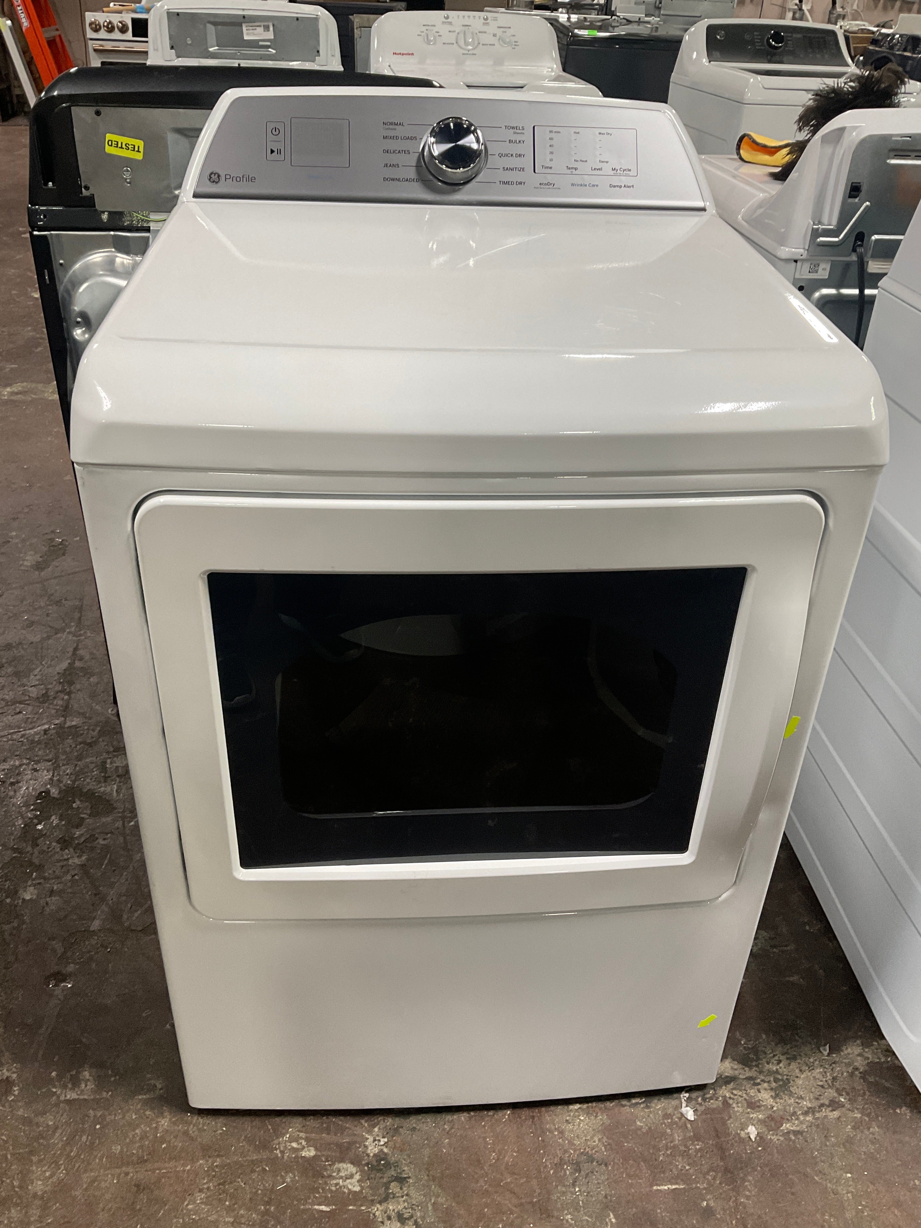 GE Profile™ ENERGY STAR® 7.4 cu. ft. Capacity aluminized alloy drum Electric Dryer with Sanitize Cycle and Sensor Dry