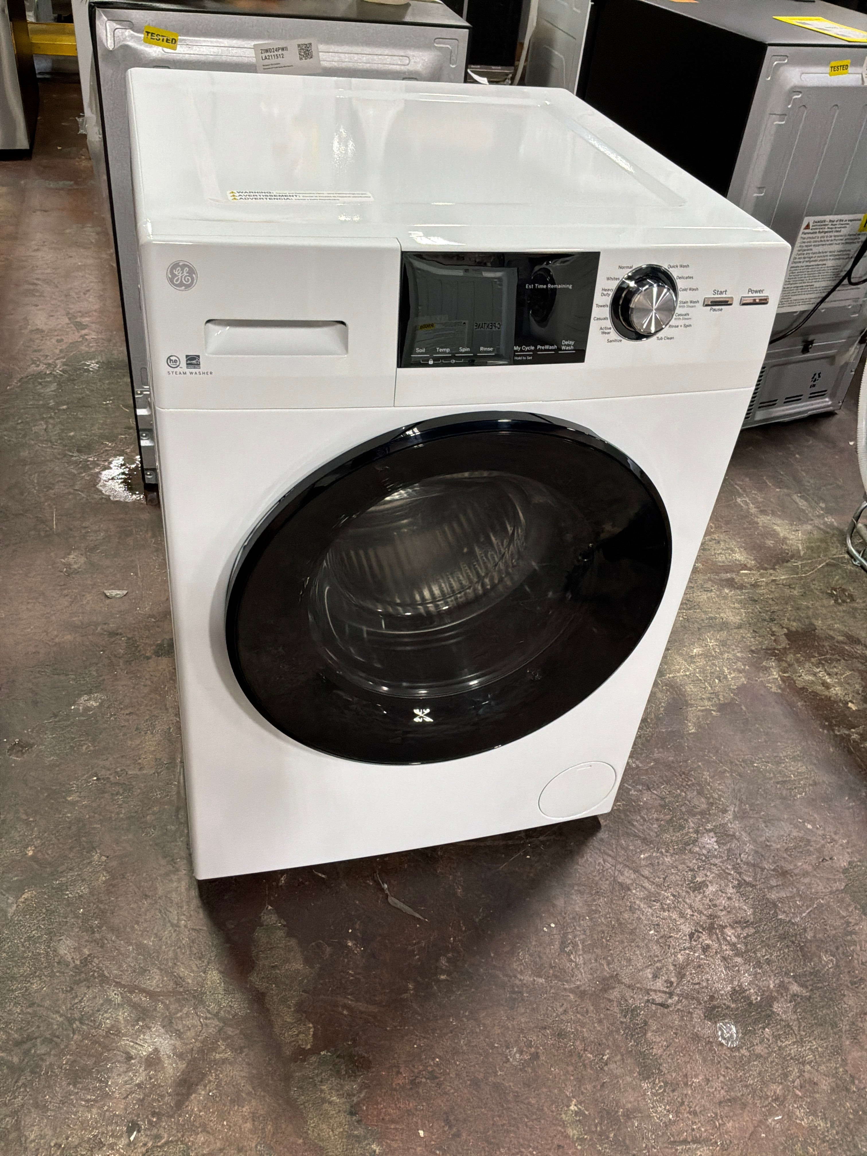 GE® ENERGY STAR® 24" 2.4 Cu. Ft. Front Load Washer with Steam