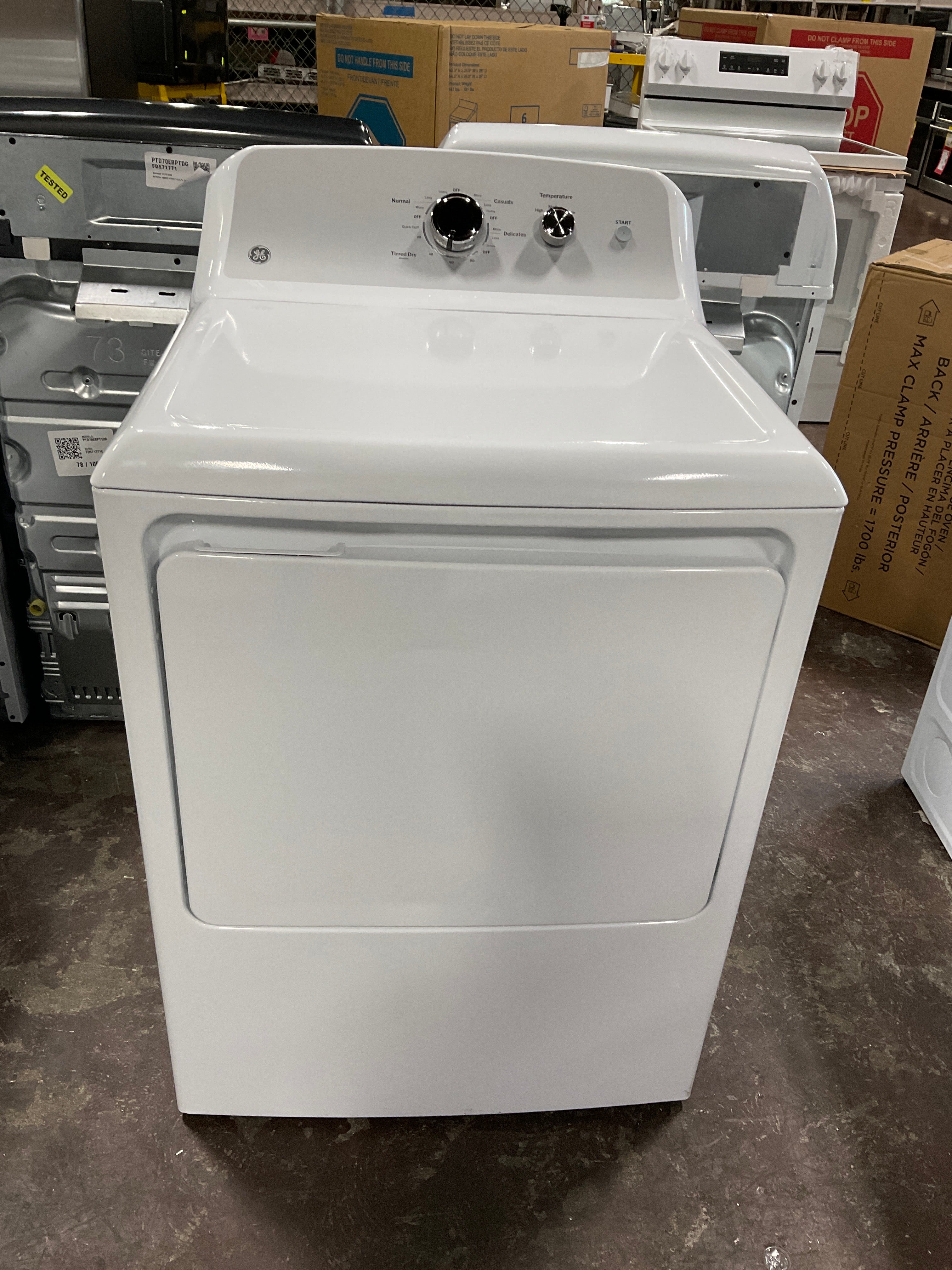 GE GE® 7.2 cu. ft. Capacity Electric Dryer with Up To 120 ft. Venting and Reversible Door