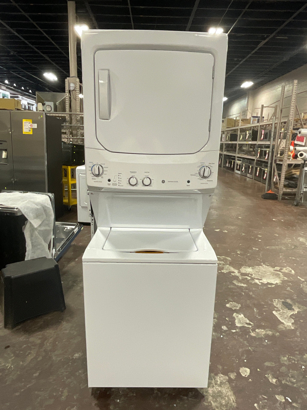 GE Unitized Spacemaker® 3.8 cu. ft. Capacity Washer with Stainless Steel Basket and 5.9 cu. ft. Capacity Electric Dryer