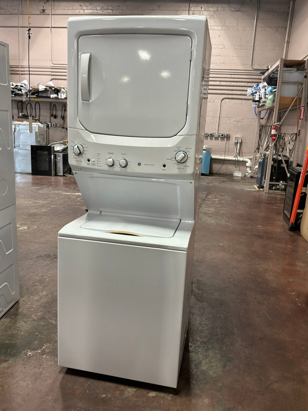 GE Unitized Spacemaker® 3.8 cu. ft. Capacity Washer with Stainless Steel Basket and 5.9 cu. ft. Capacity Electric Dryer
