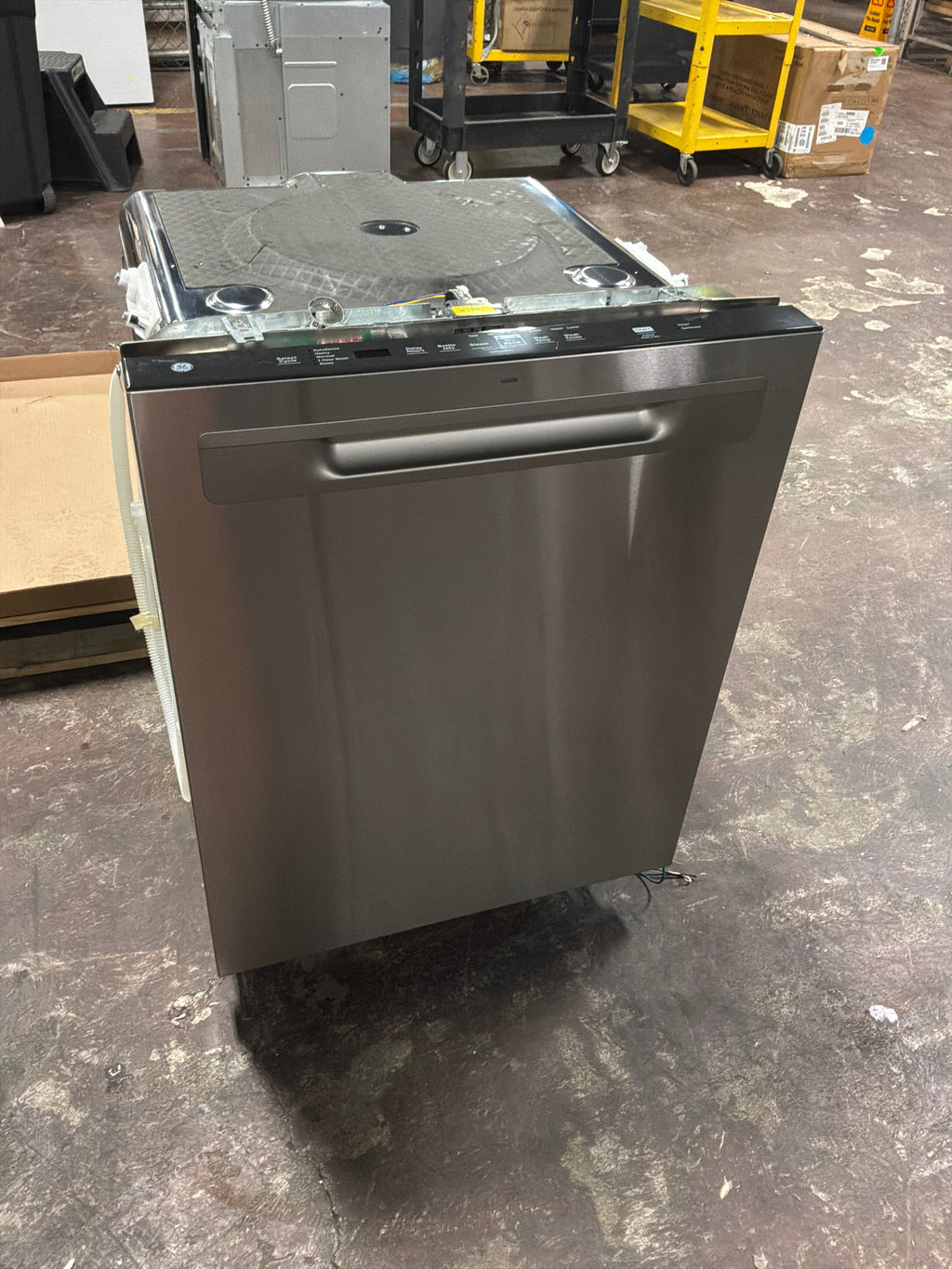 GE® ENERGY STAR® Fingerprint Resistant Top Control with Stainless Steel Interior Dishwasher with Sanitize Cycle