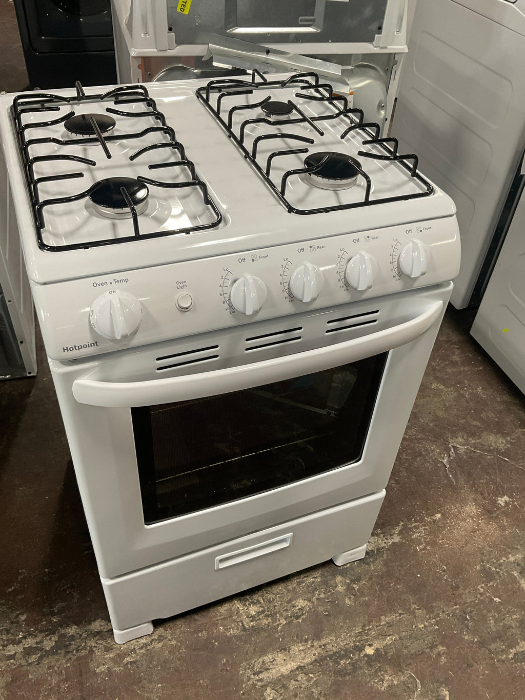 Hotpoint® 24" Front-Control Free-Standing Gas Range with Large Window