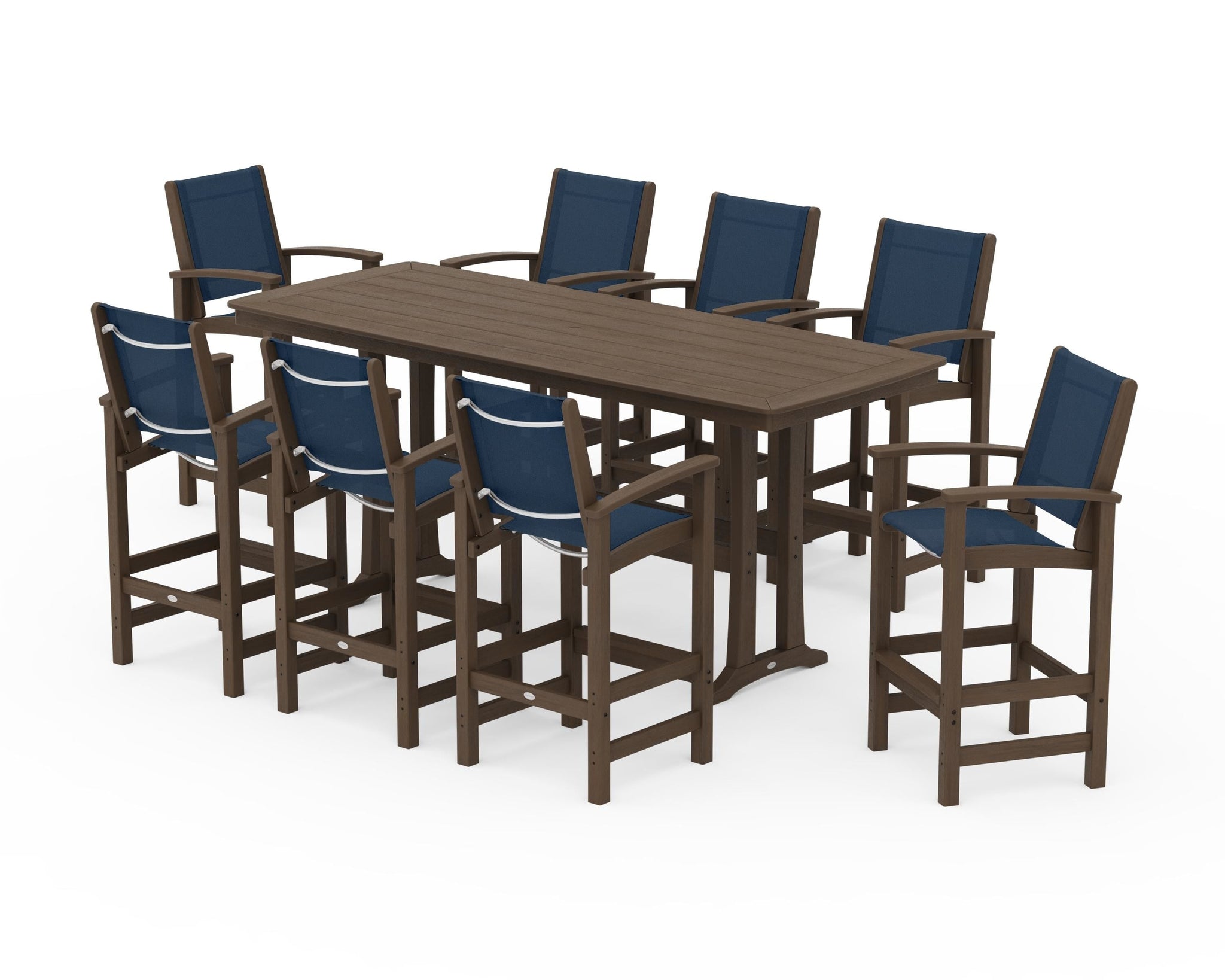Coastal 9-Piece Bar Set with Trestle Legs