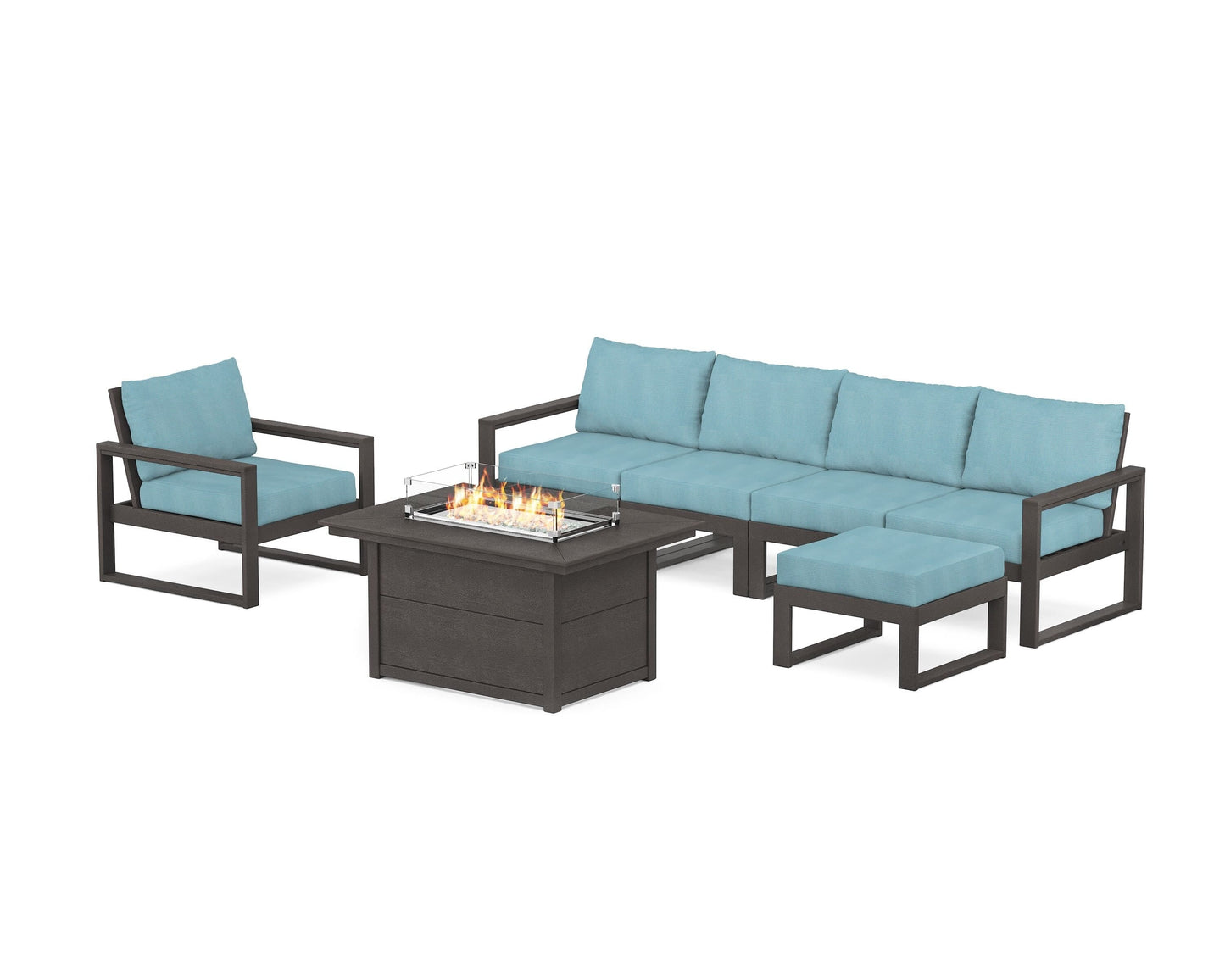 EDGE Sectional Lounge and Fire Pit Set